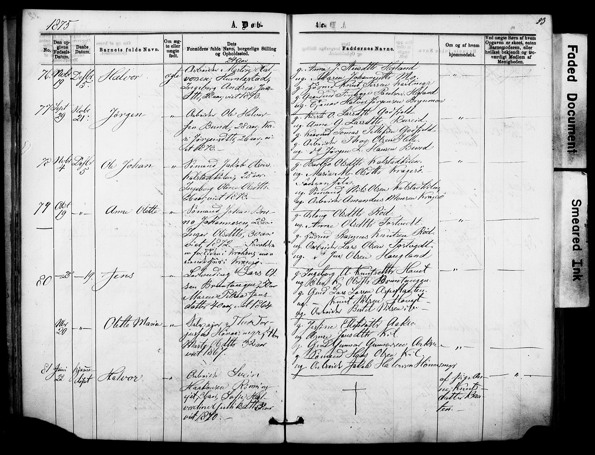 Sannidal kirkebøker, AV/SAKO-A-296/F/Fa/L0014: Parish register (official) no. 14, 1874-1883, p. 23