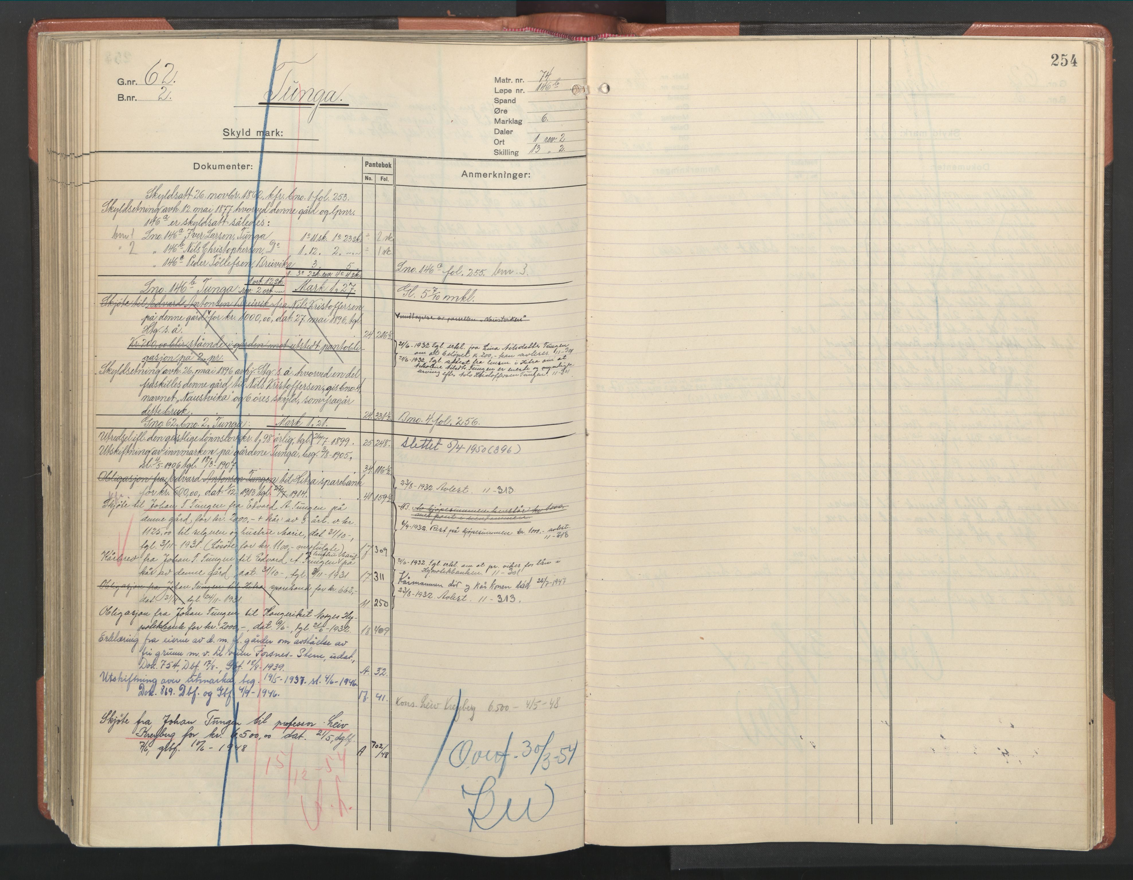 Hitra sorenskriveri, AV/SAT-A-0018/2/2A/L0013: Mortgage register no. 13, p. 254