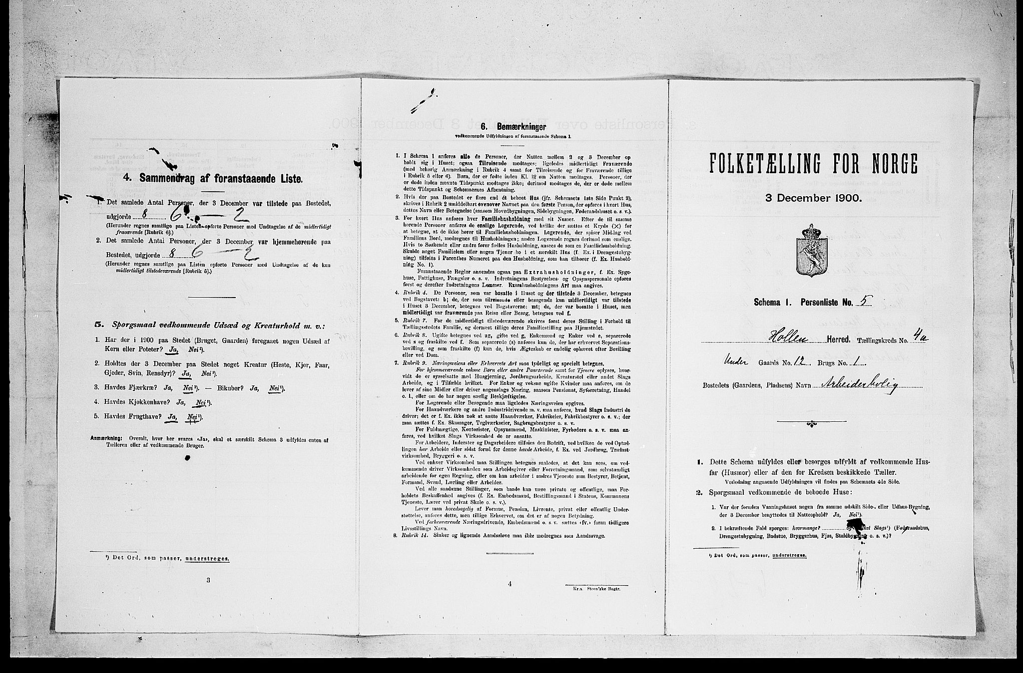 SAKO, 1900 census for Holla, 1900, p. 349