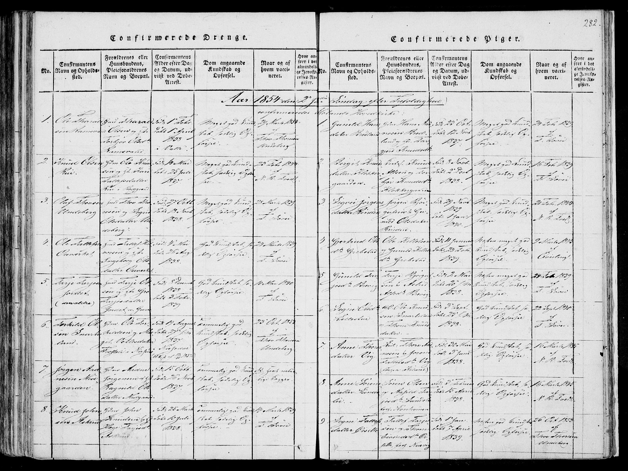 Fyresdal kirkebøker, SAKO/A-263/F/Fa/L0004: Parish register (official) no. I 4, 1815-1854, p. 282