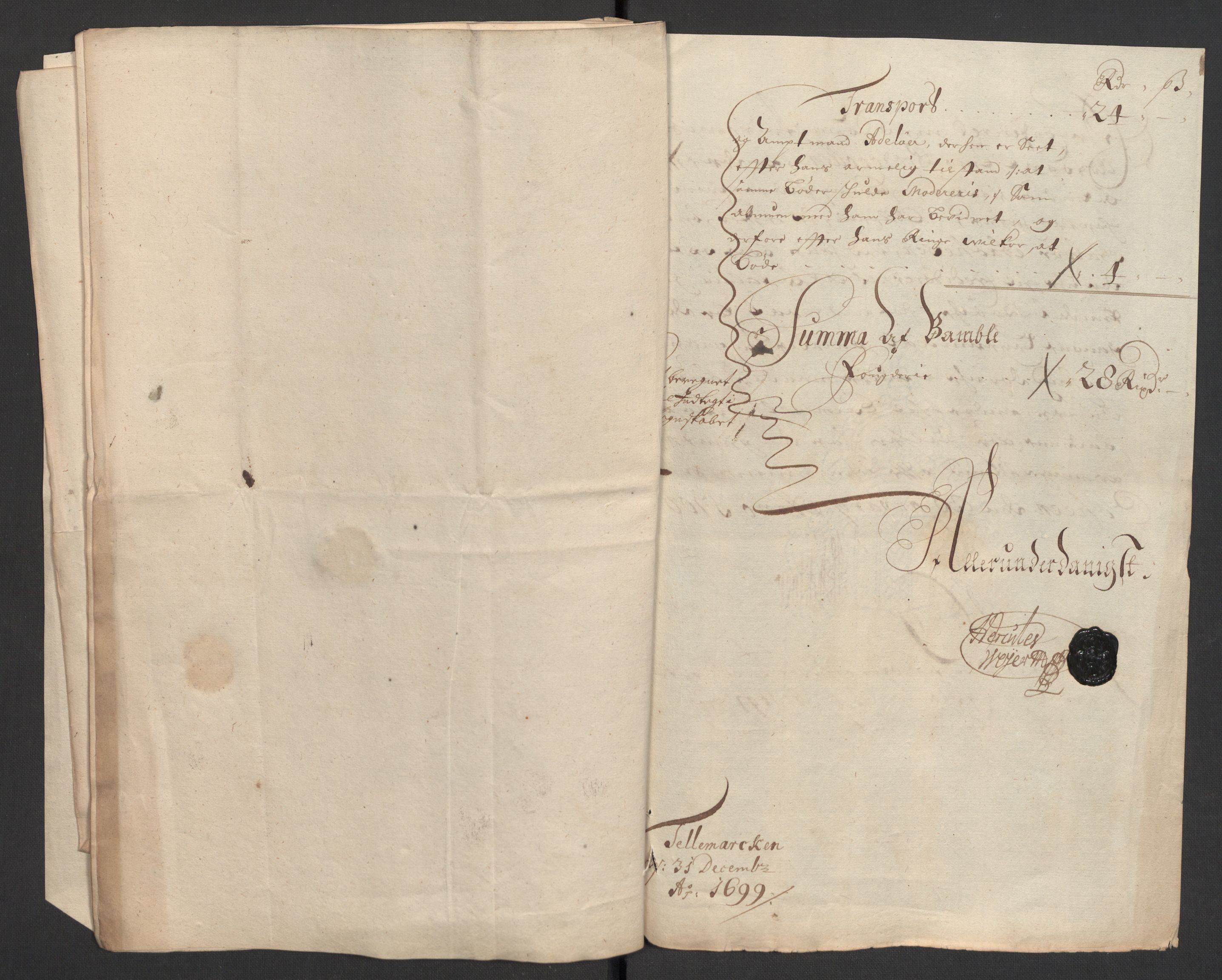 Rentekammeret inntil 1814, Reviderte regnskaper, Fogderegnskap, RA/EA-4092/R36/L2101: Fogderegnskap Øvre og Nedre Telemark og Bamble, 1699, p. 88