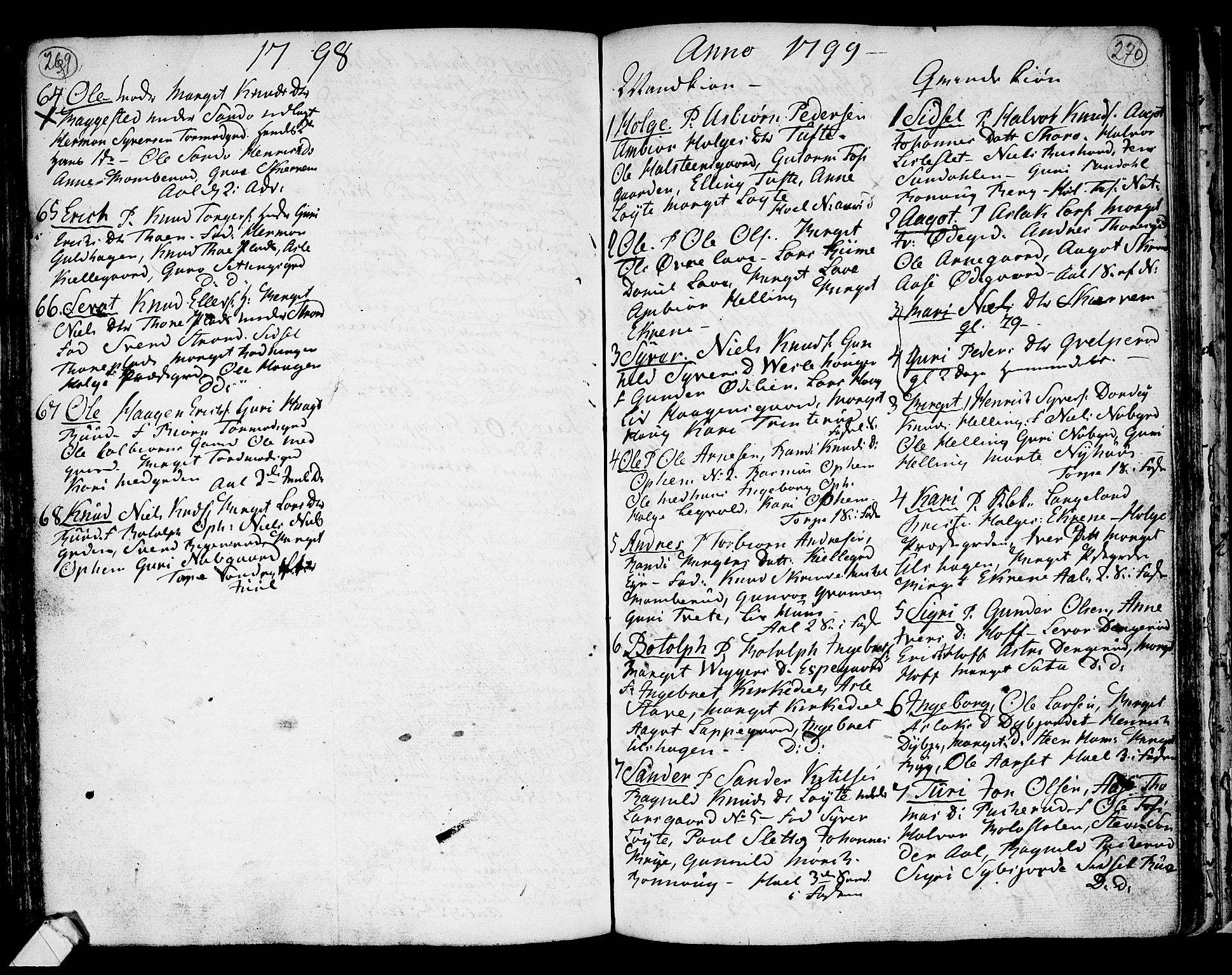 Ål kirkebøker, AV/SAKO-A-249/F/Fa/L0002: Parish register (official) no. I 2, 1771-1806, p. 269-270