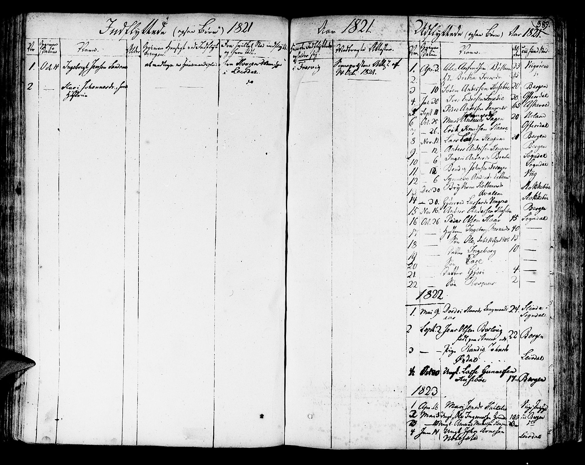 Leikanger sokneprestembete, SAB/A-81001: Parish register (official) no. A 6, 1810-1838, p. 389