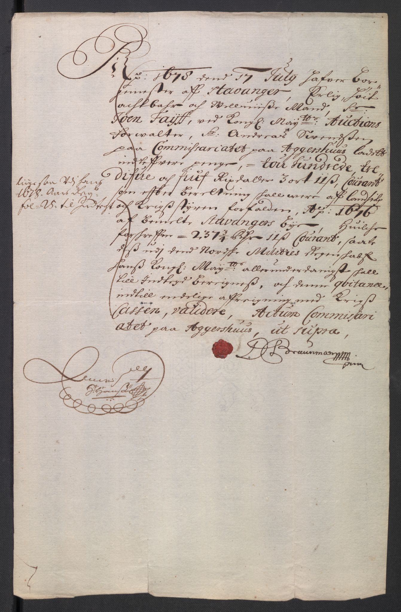 Rentekammeret inntil 1814, Reviderte regnskaper, Byregnskaper, AV/RA-EA-4066/R/Ro/L0300: [O3] Kontribusjonsregnskap, 1661-1678, p. 251