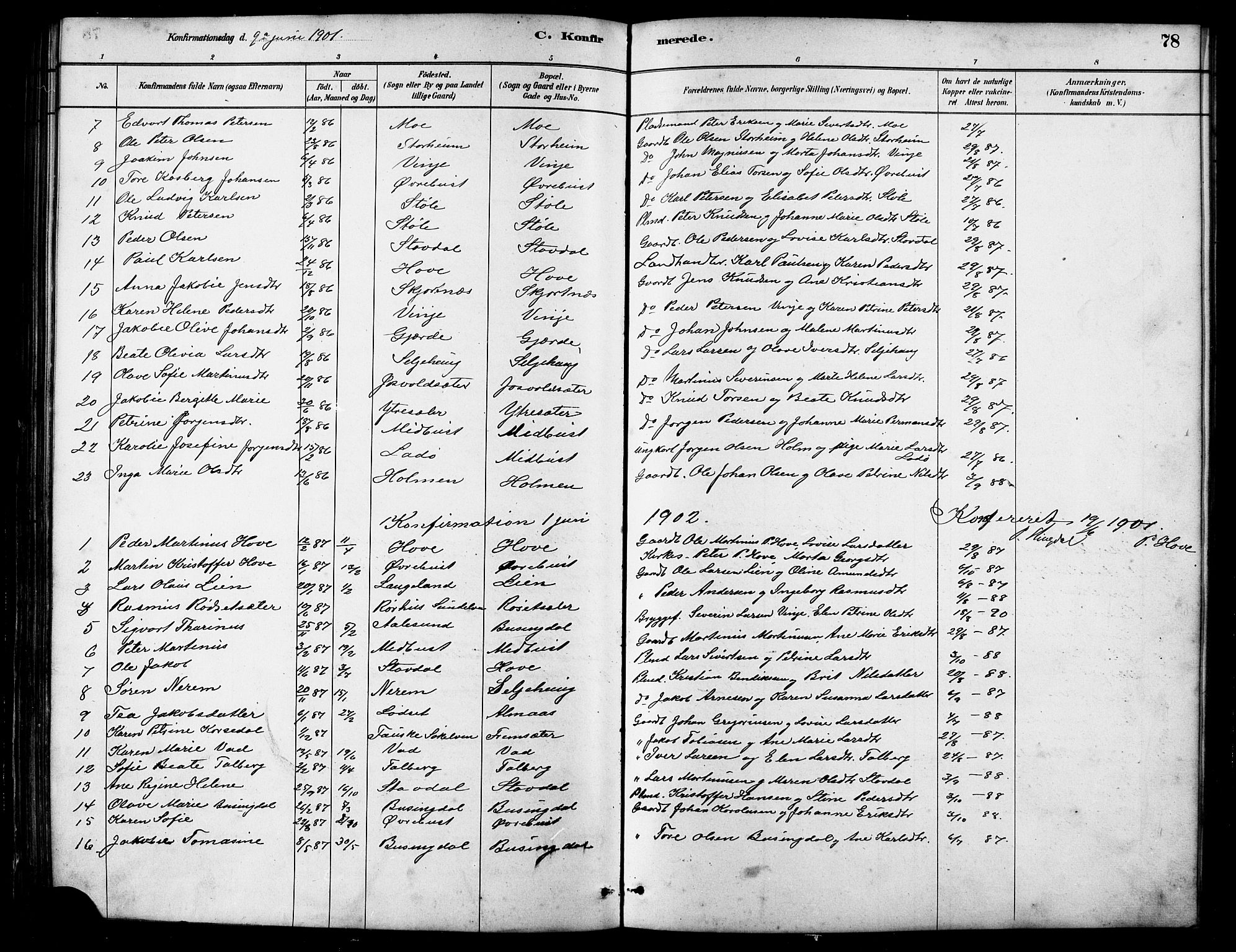 Ministerialprotokoller, klokkerbøker og fødselsregistre - Møre og Romsdal, AV/SAT-A-1454/521/L0302: Parish register (copy) no. 521C03, 1882-1907, p. 78