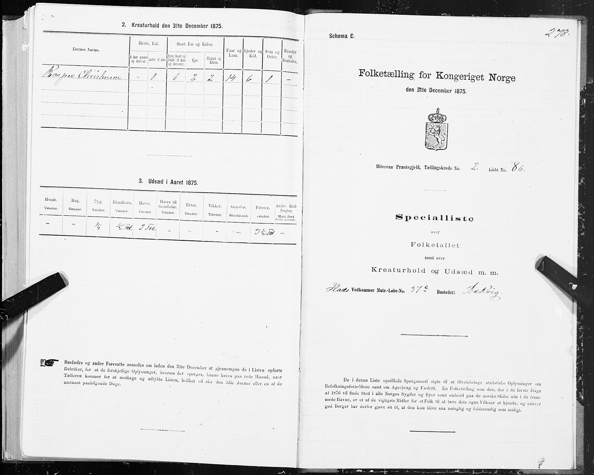 SAT, 1875 census for 1617P Hitra, 1875, p. 1278