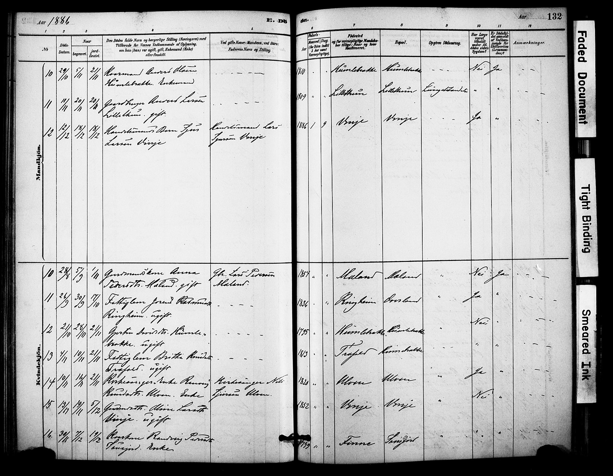 Vossestrand Sokneprestembete, AV/SAB-A-79101/H/Haa: Parish register (official) no. C 1, 1878-1903, p. 132