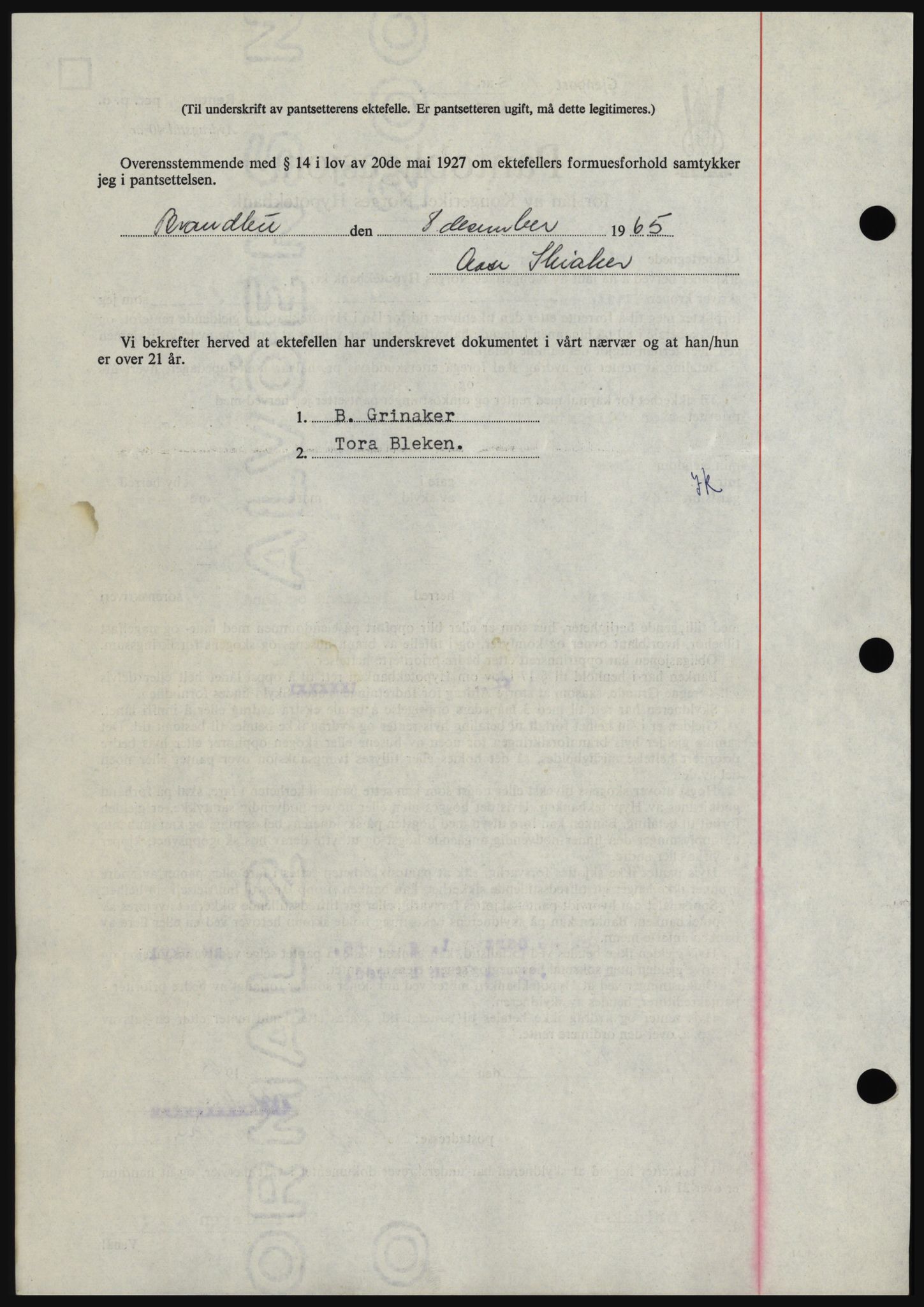 Hadeland og Land tingrett, SAH/TING-010/H/Hb/Hbc/L0061: Mortgage book no. B61, 1965-1966, Diary no: : 6677/1965