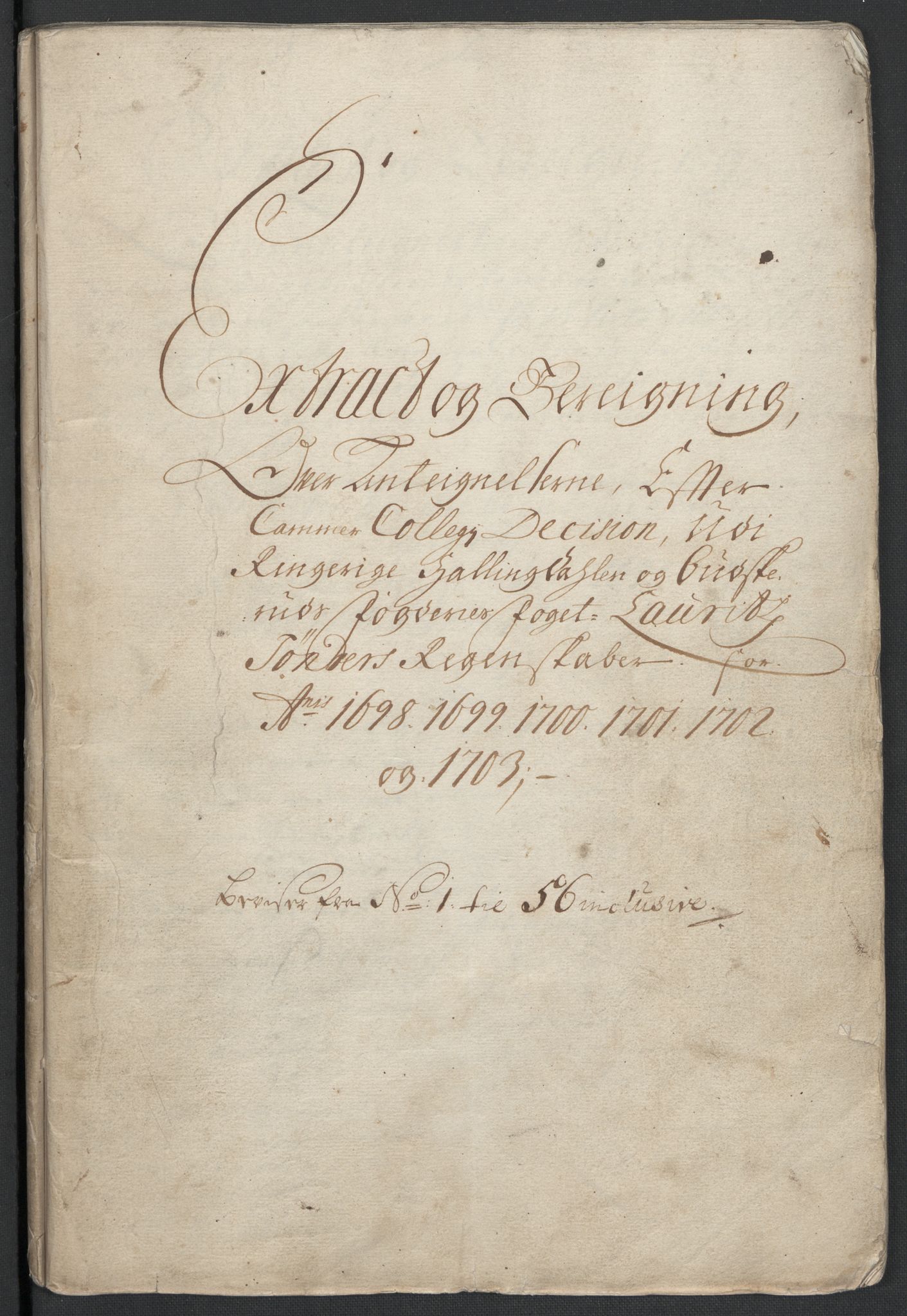 Rentekammeret inntil 1814, Reviderte regnskaper, Fogderegnskap, AV/RA-EA-4092/R22/L1462: Fogderegnskap Ringerike, Hallingdal og Buskerud, 1698-1703, p. 3