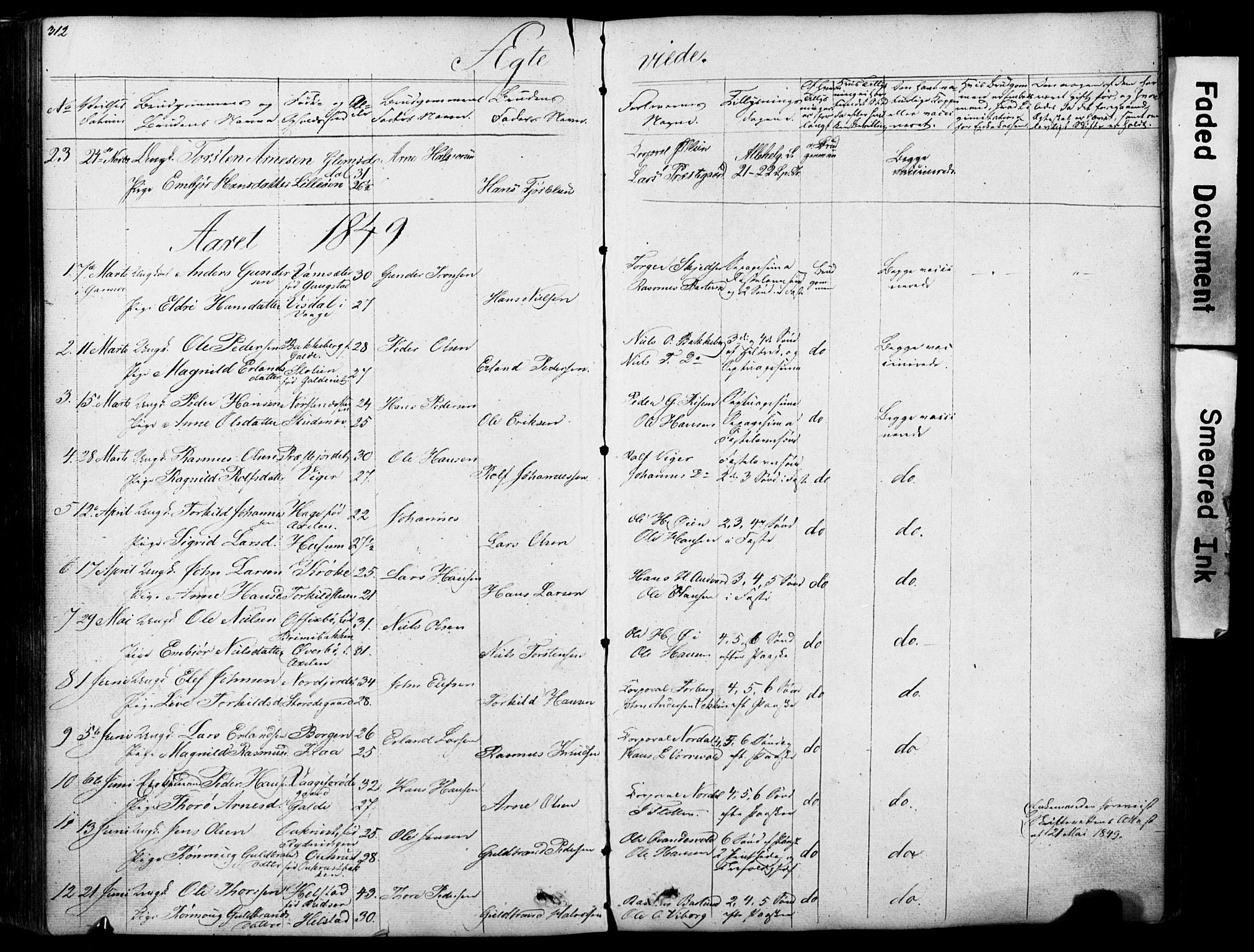 Lom prestekontor, SAH/PREST-070/L/L0012: Parish register (copy) no. 12, 1845-1873, p. 312-313