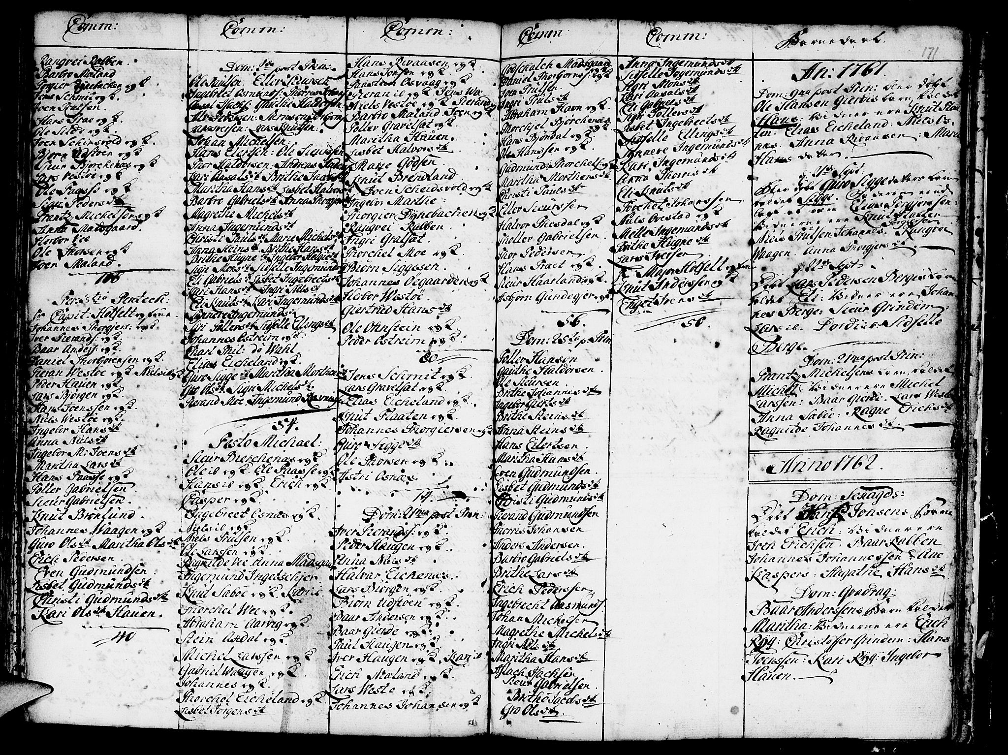 Etne sokneprestembete, SAB/A-75001/H/Haa: Parish register (official) no. A 3 /3, 1755-1782, p. 171