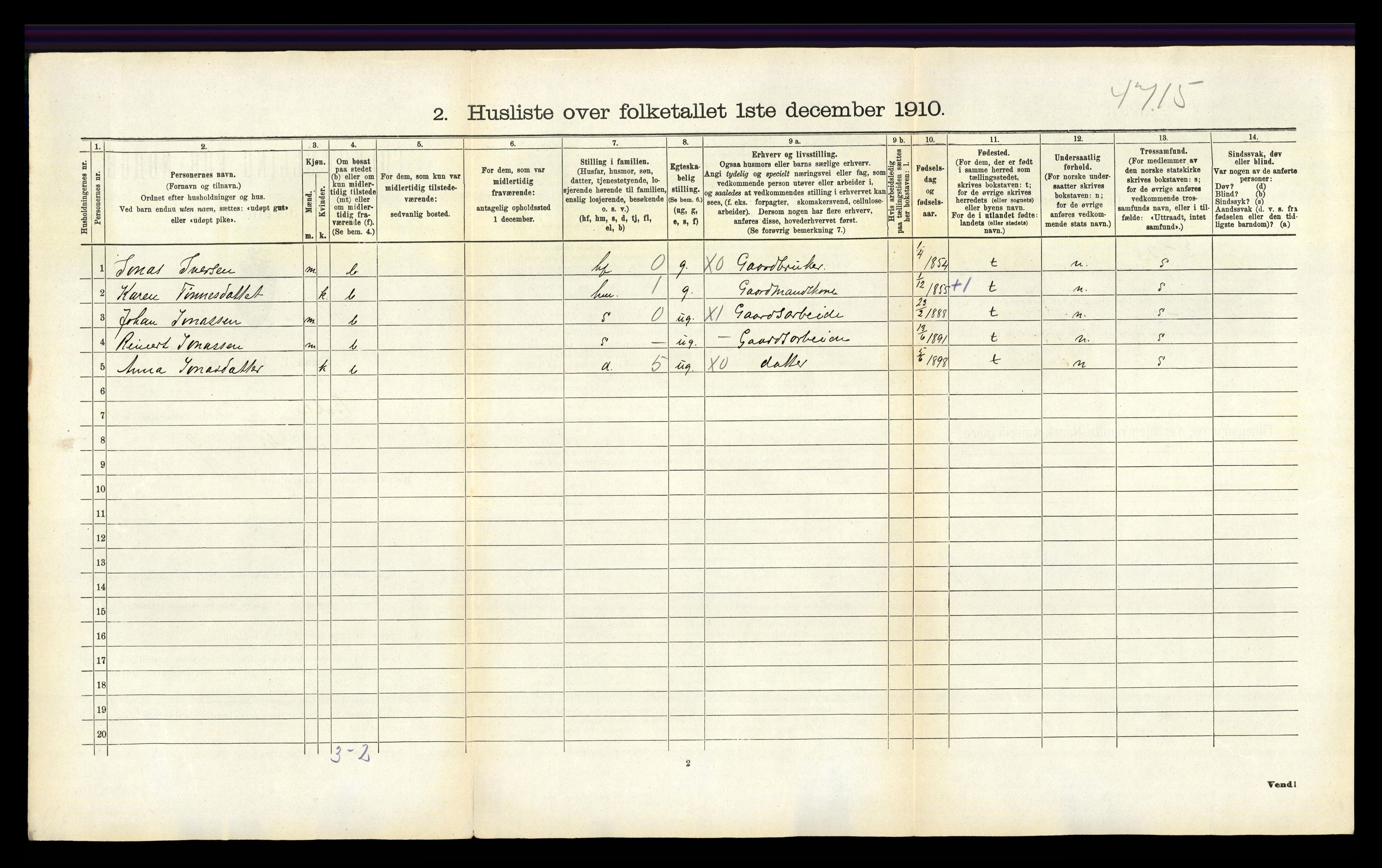 RA, 1910 census for Bakke, 1910, p. 530