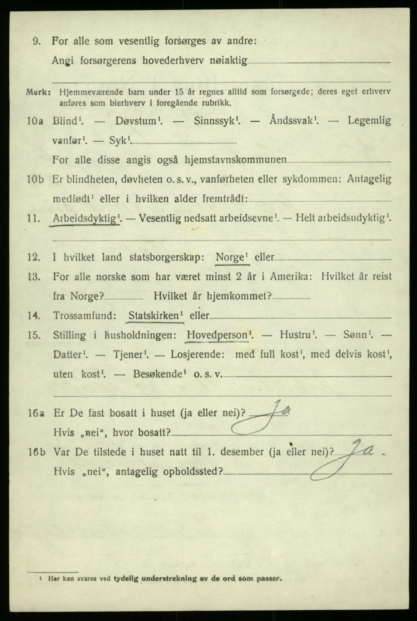 SAB, 1920 census for Kvam, 1920, p. 4660