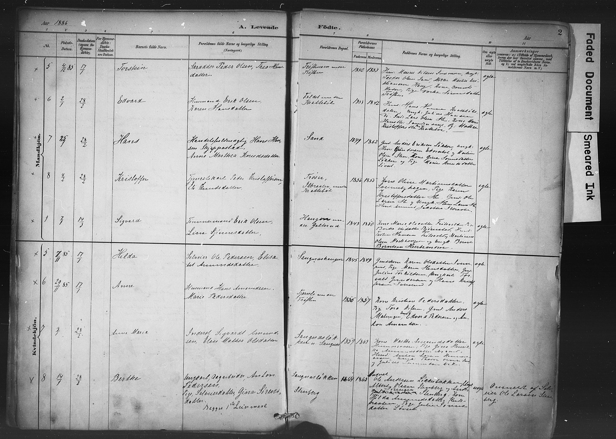 Nord-Odal prestekontor, AV/SAH-PREST-032/H/Ha/Haa/L0006: Parish register (official) no. 6, 1886-1901, p. 2