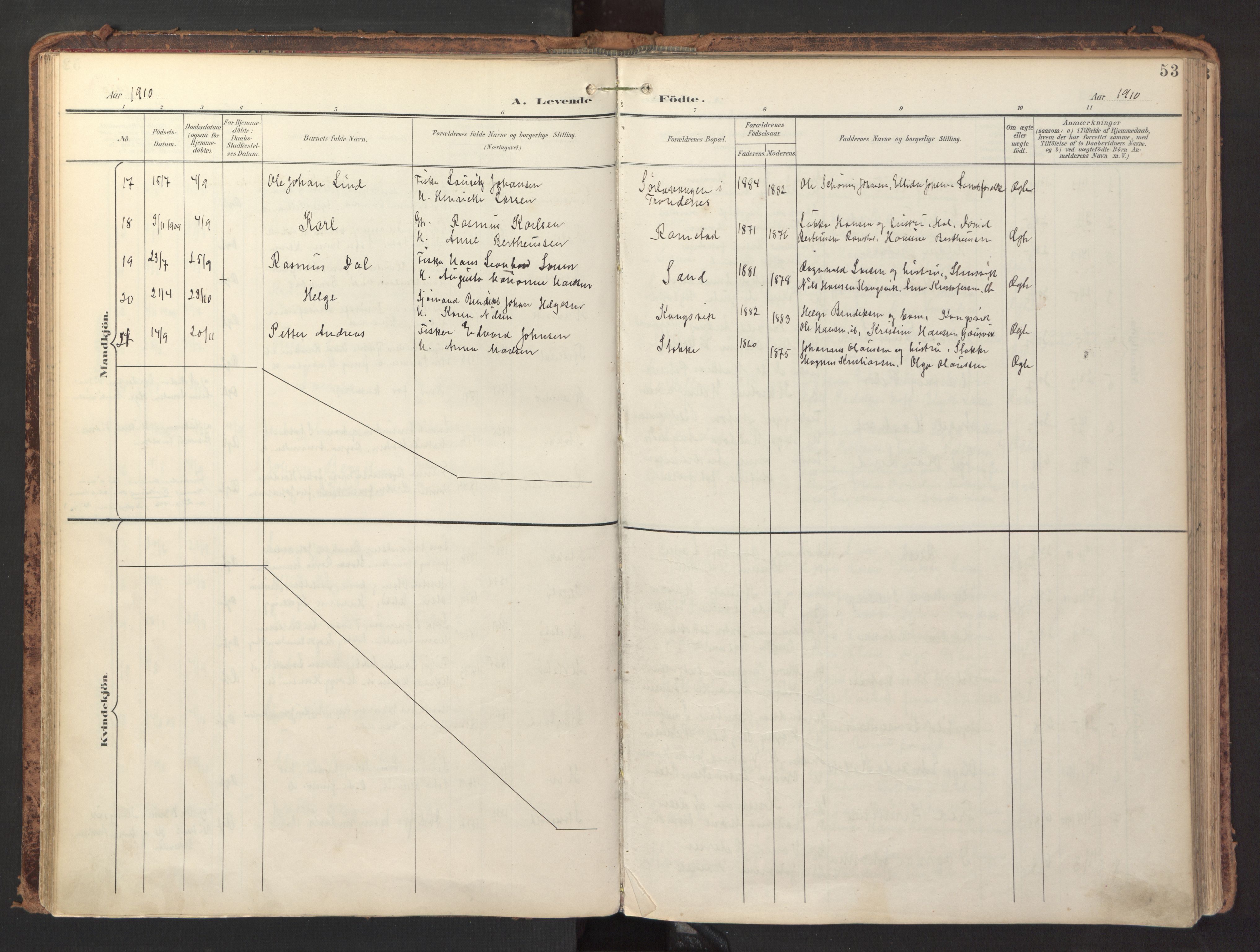 Ministerialprotokoller, klokkerbøker og fødselsregistre - Nordland, AV/SAT-A-1459/865/L0926: Parish register (official) no. 865A04, 1897-1912, p. 53