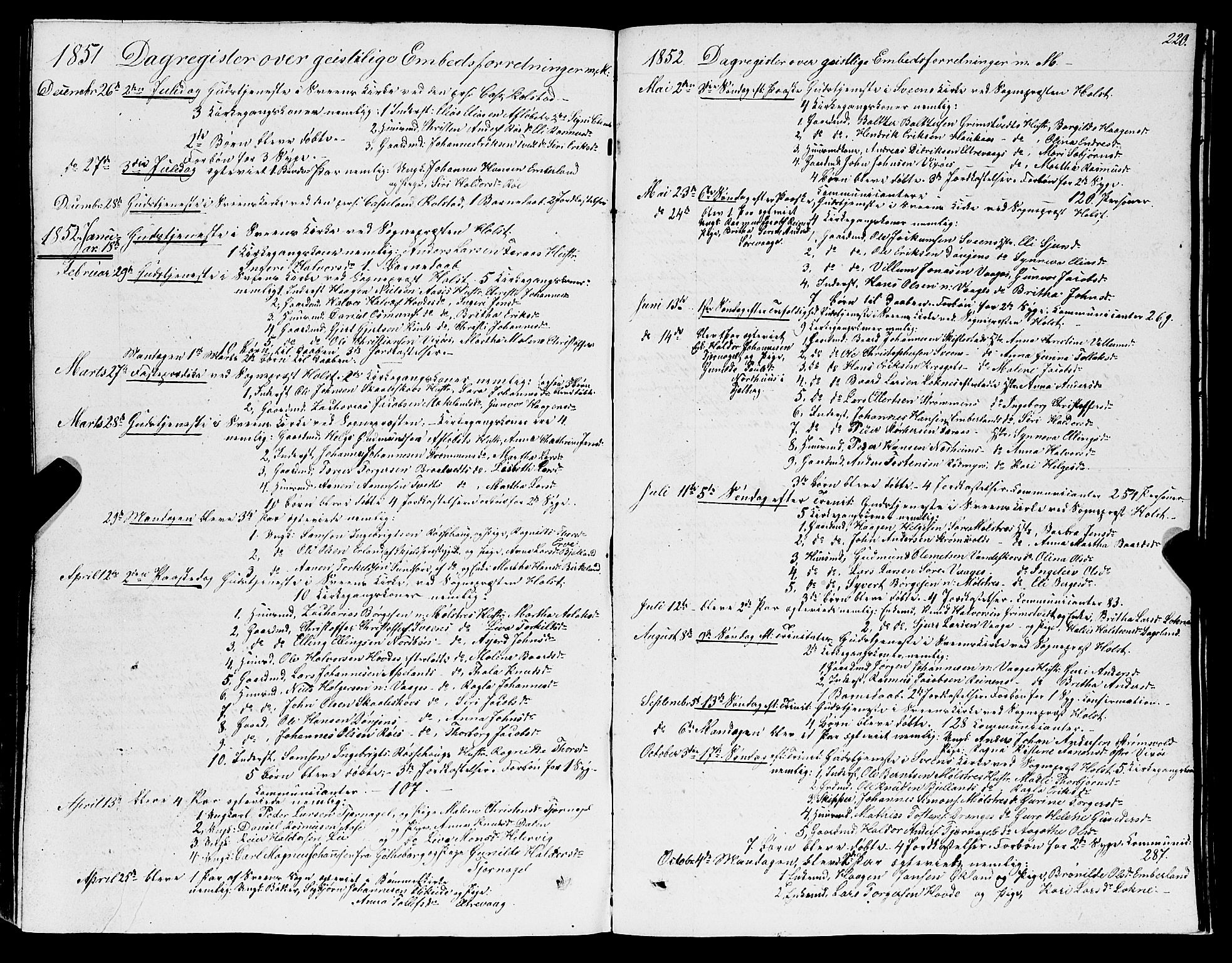 Sveio Sokneprestembete, SAB/A-78501/H/Hab: Parish register (copy) no. A 1, 1851-1865, p. 220