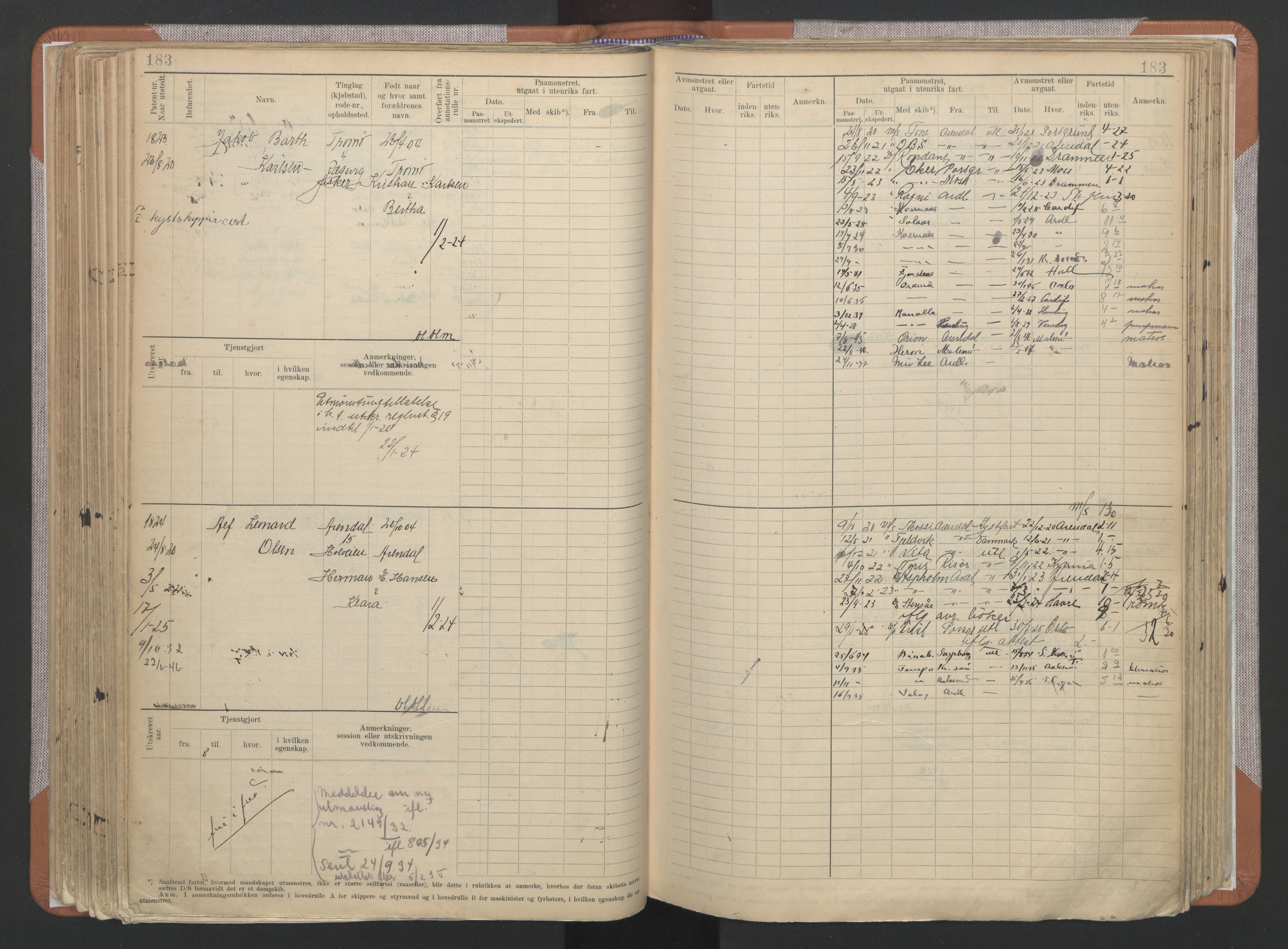 Arendal mønstringskrets, AV/SAK-2031-0012/F/Fb/L0022: Hovedrulle A nr 1466-2242, S-20, 1914-1930, p. 191