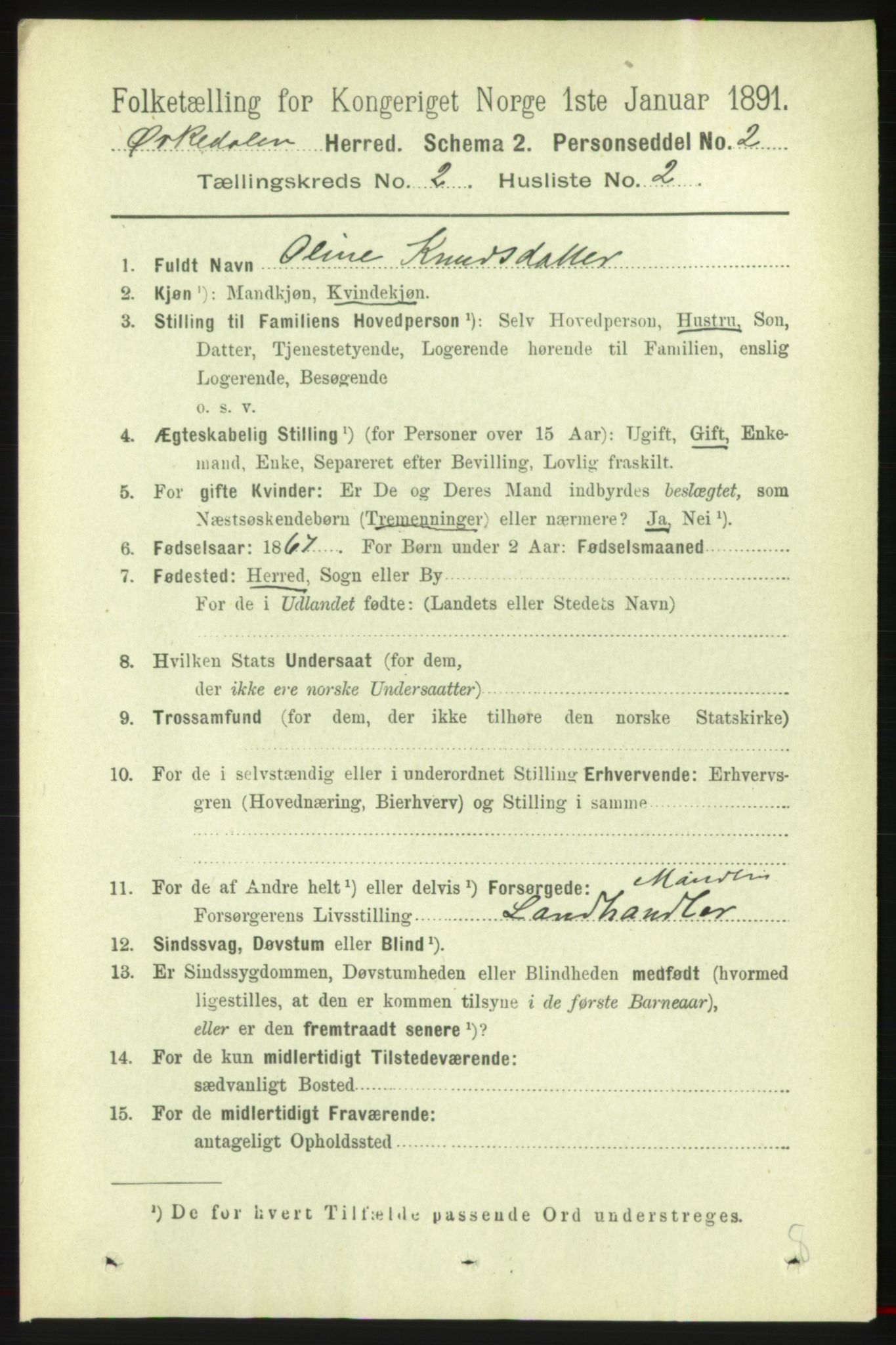 RA, 1891 census for 1638 Orkdal, 1891, p. 959