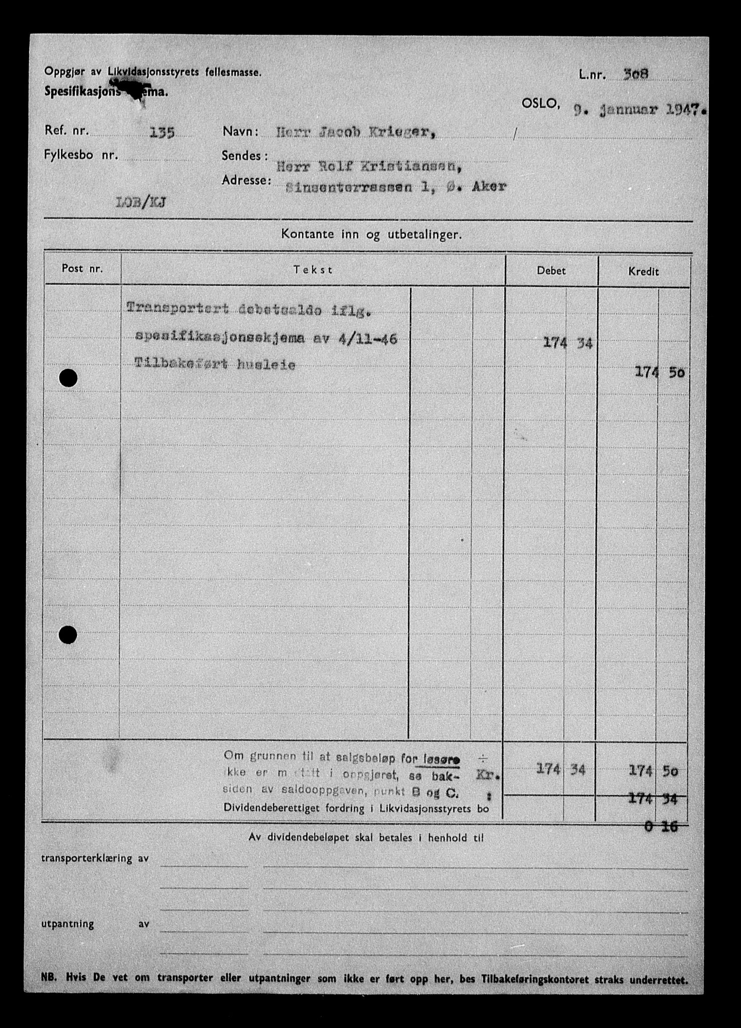 Justisdepartementet, Tilbakeføringskontoret for inndratte formuer, RA/S-1564/H/Hc/Hcc/L0953: --, 1945-1947, p. 152