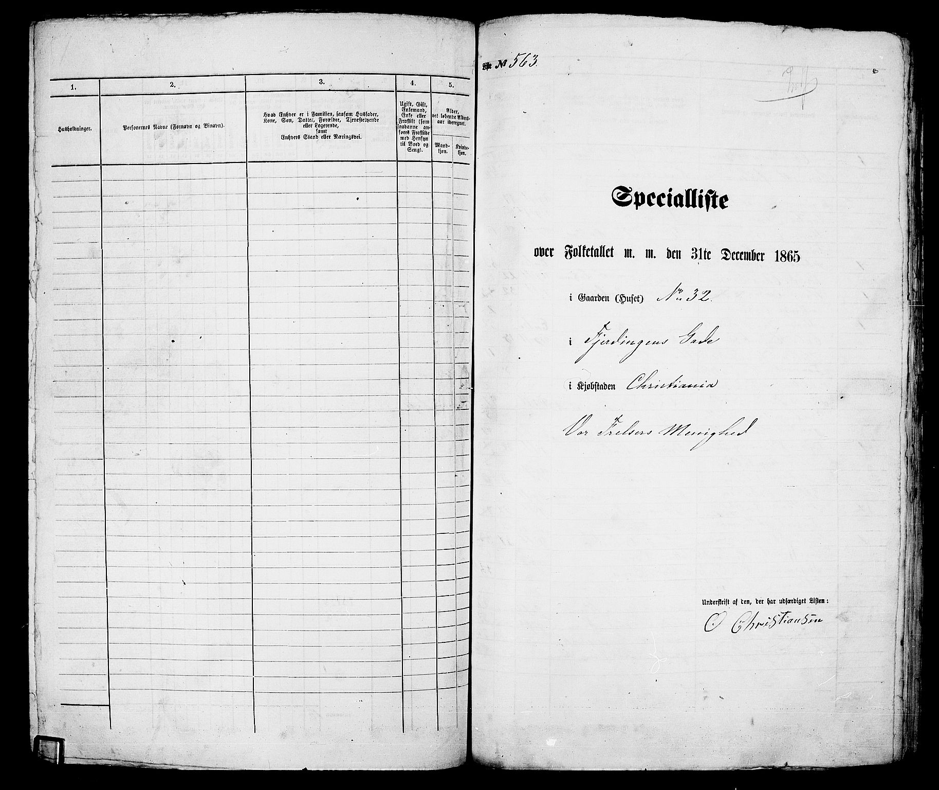 RA, 1865 census for Kristiania, 1865, p. 1479