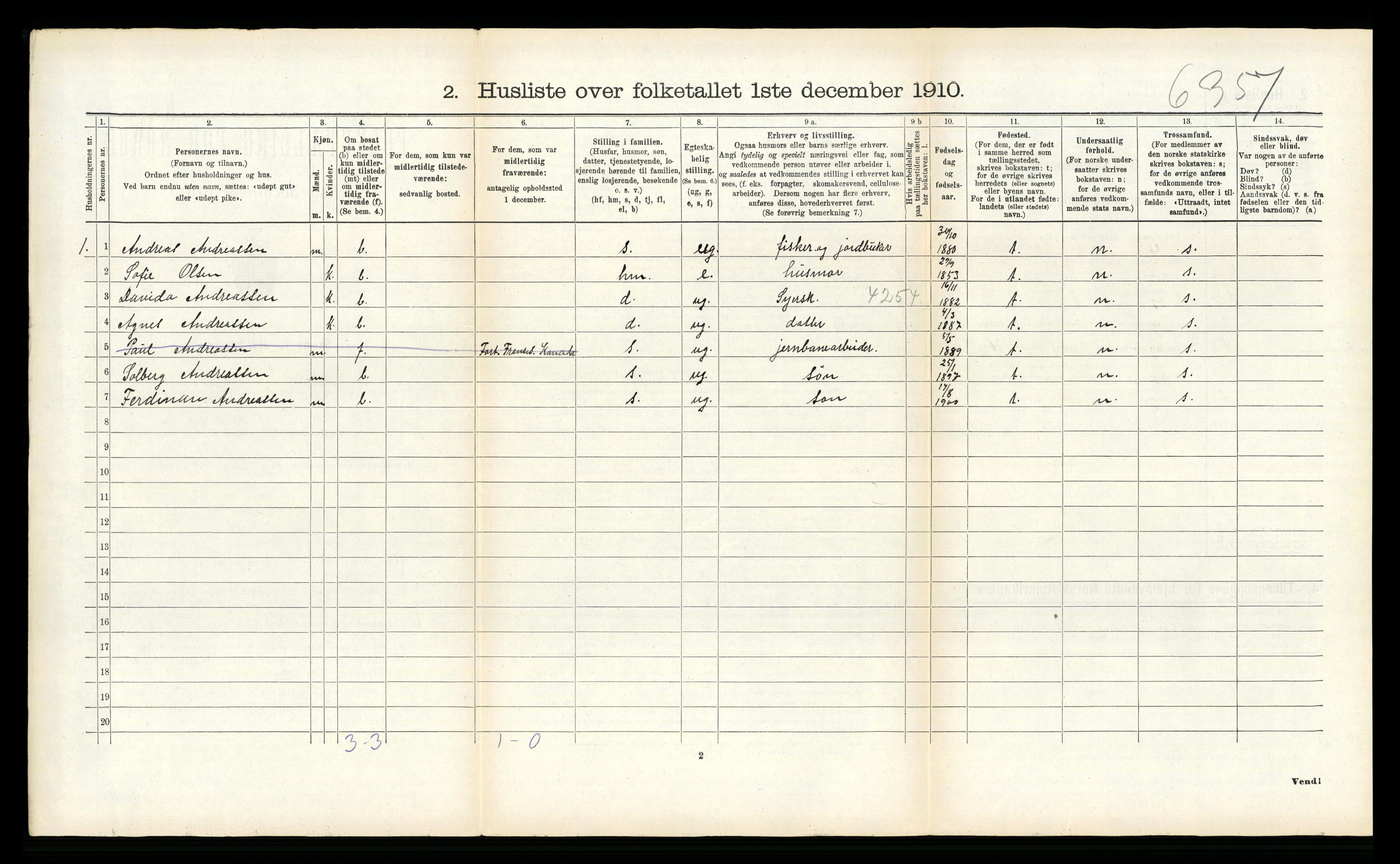 RA, 1910 census for Hadsel, 1910, p. 684