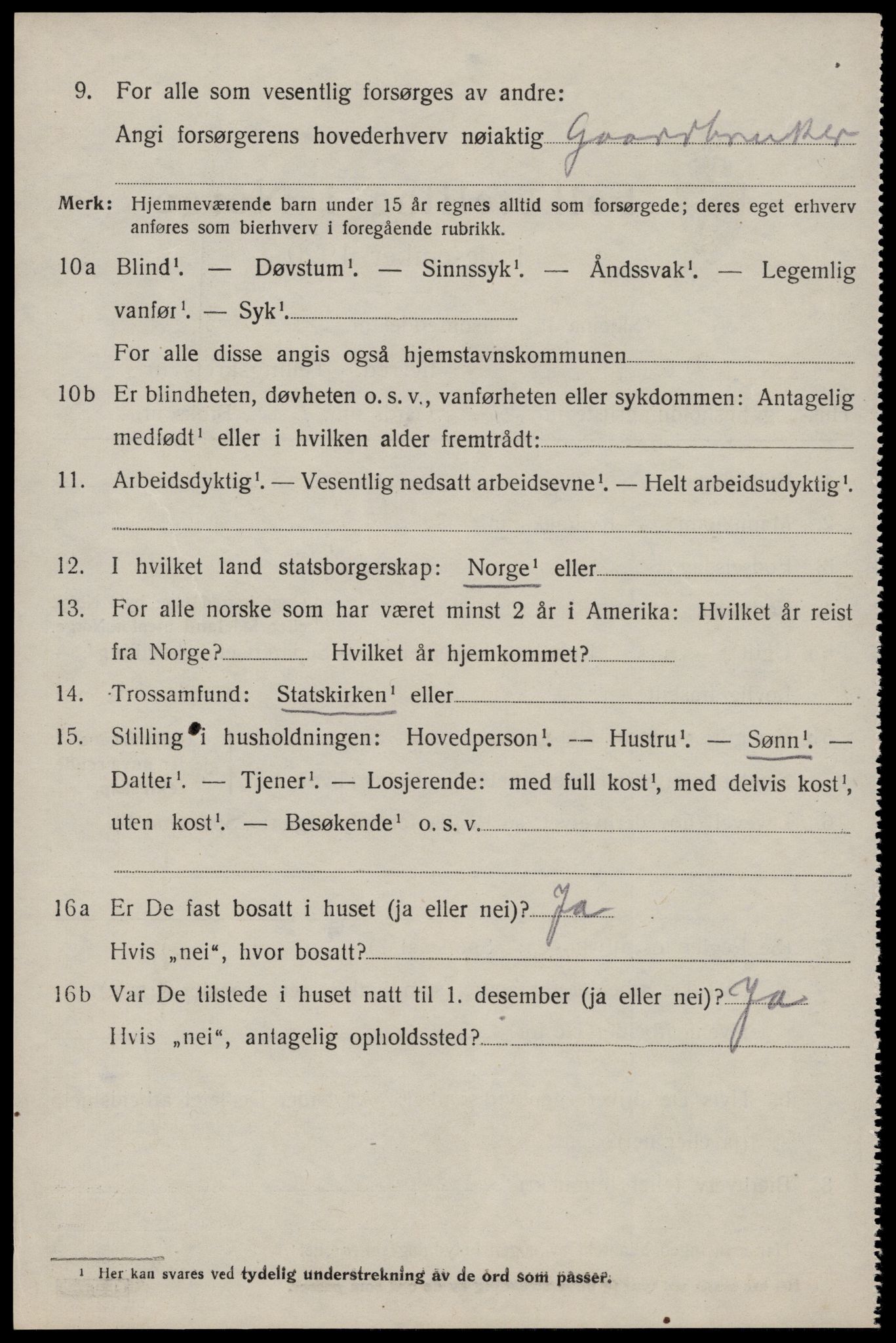 SAST, 1920 census for Finnøy, 1920, p. 3645