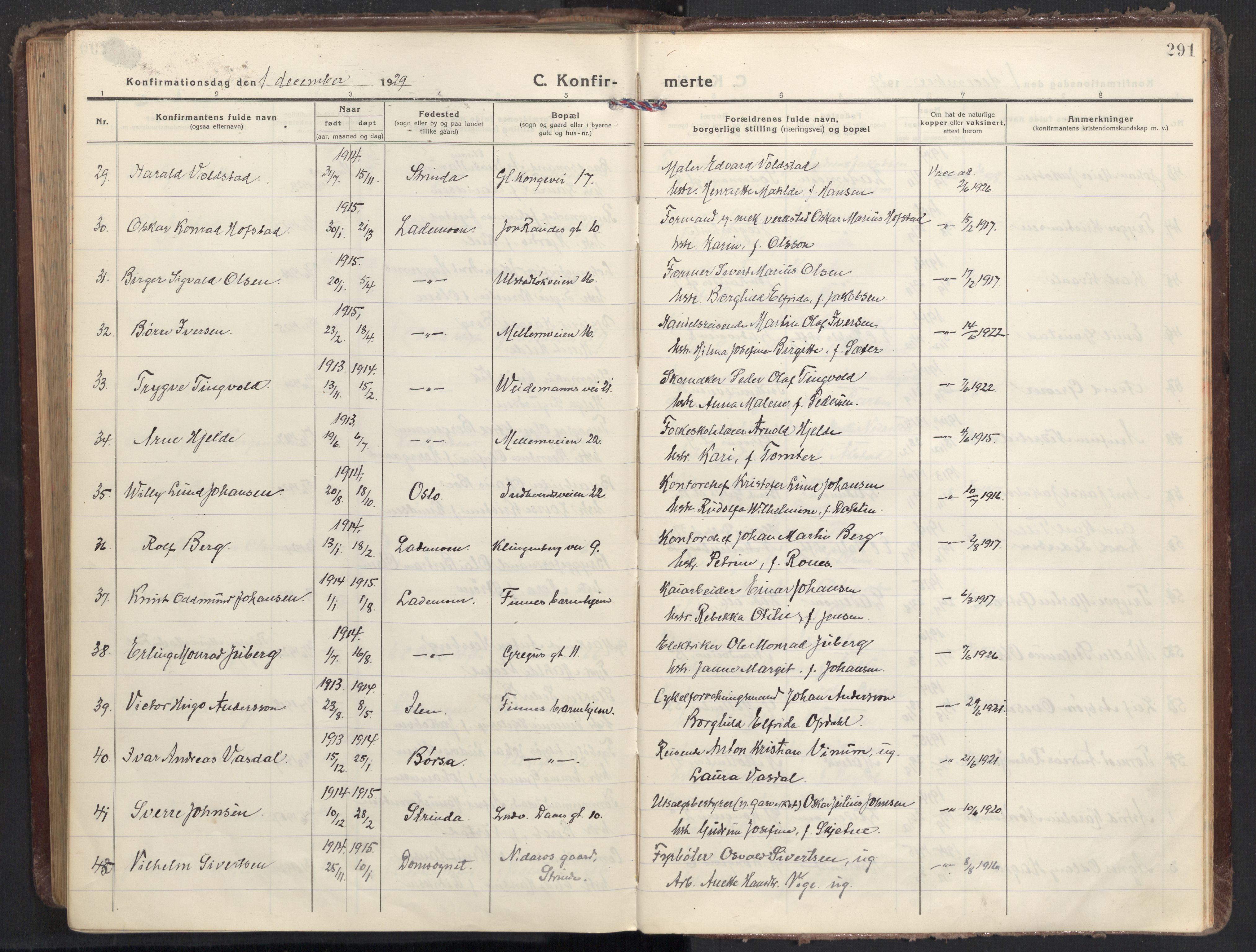 Ministerialprotokoller, klokkerbøker og fødselsregistre - Sør-Trøndelag, AV/SAT-A-1456/605/L0247: Parish register (official) no. 605A09, 1918-1930, p. 291