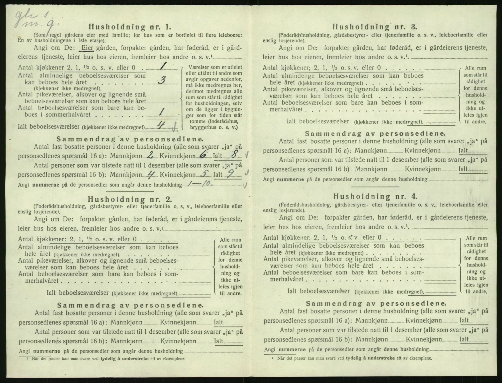 SAK, 1920 census for Tveit, 1920, p. 53