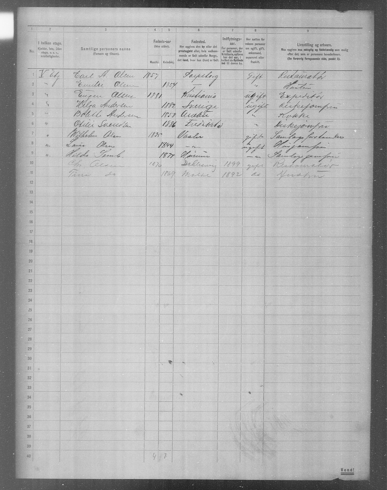 OBA, Municipal Census 1904 for Kristiania, 1904, p. 19430