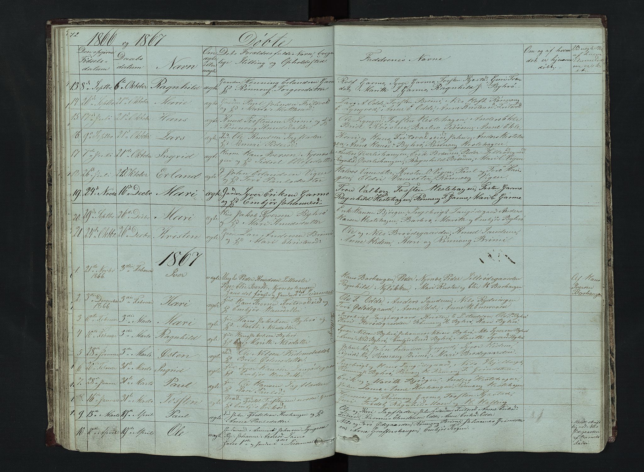 Lom prestekontor, AV/SAH-PREST-070/L/L0014: Parish register (copy) no. 14, 1845-1876, p. 72-73