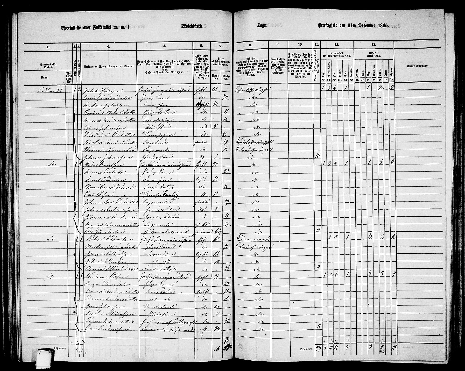 RA, 1865 census for Ørland, 1865, p. 58