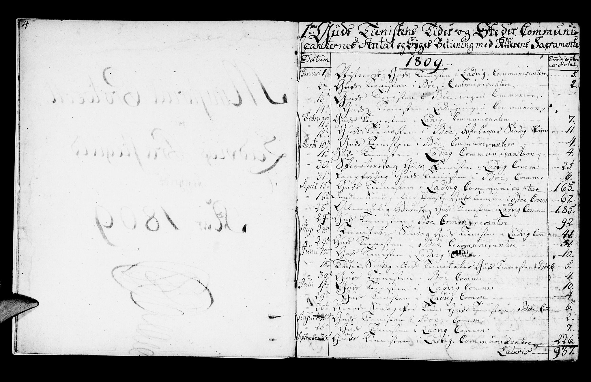 Lavik sokneprestembete, AV/SAB-A-80901: Parish register (official) no. A 1, 1809-1822, p. 4-5