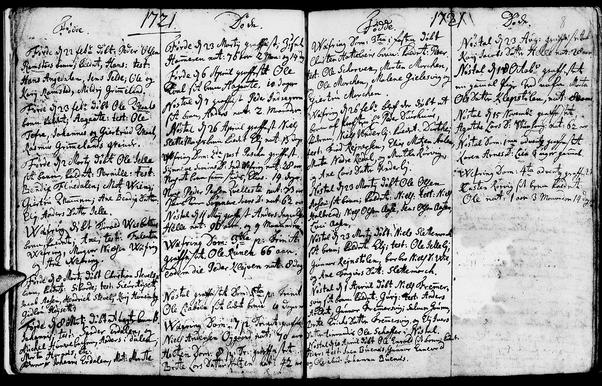 Førde sokneprestembete, AV/SAB-A-79901/H/Haa/Haaa/L0001: Parish register (official) no. A 1, 1720-1727, p. 8