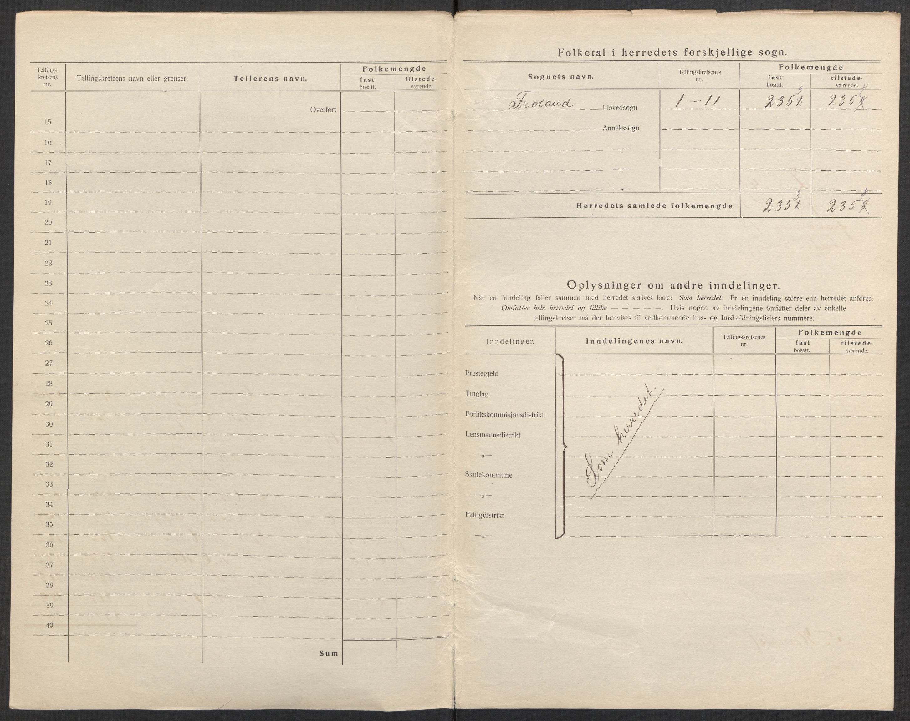 SAK, 1920 census for Froland, 1920, p. 4