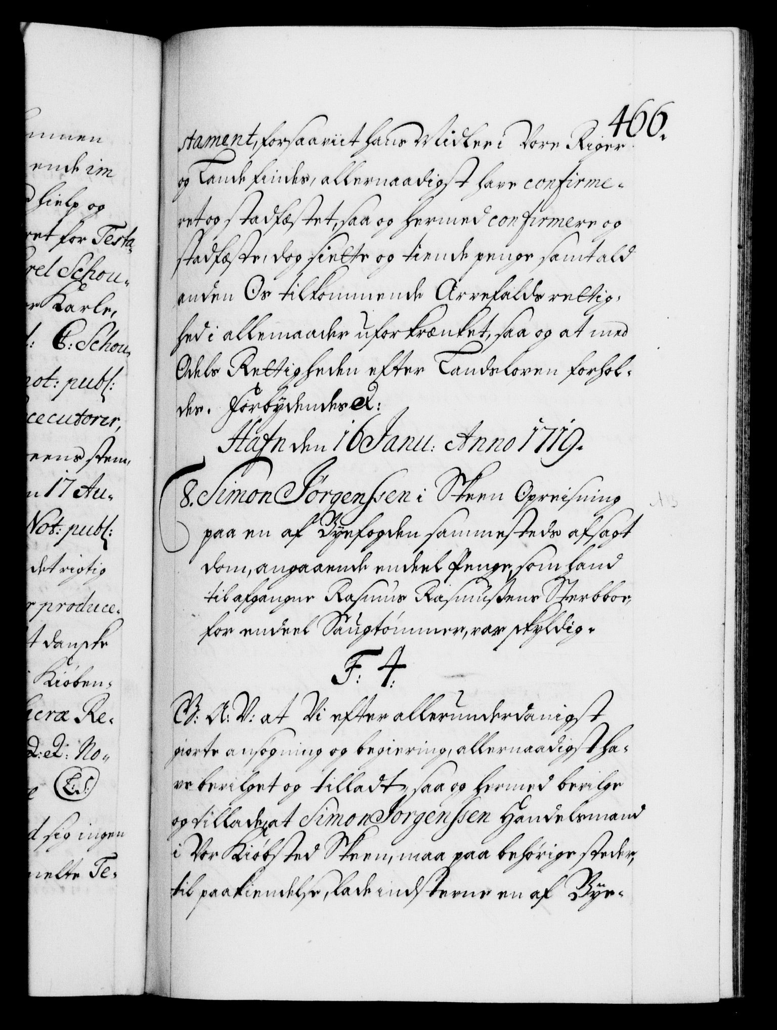 Danske Kanselli 1572-1799, AV/RA-EA-3023/F/Fc/Fca/Fcaa/L0022: Norske registre, 1716-1719, p. 466a