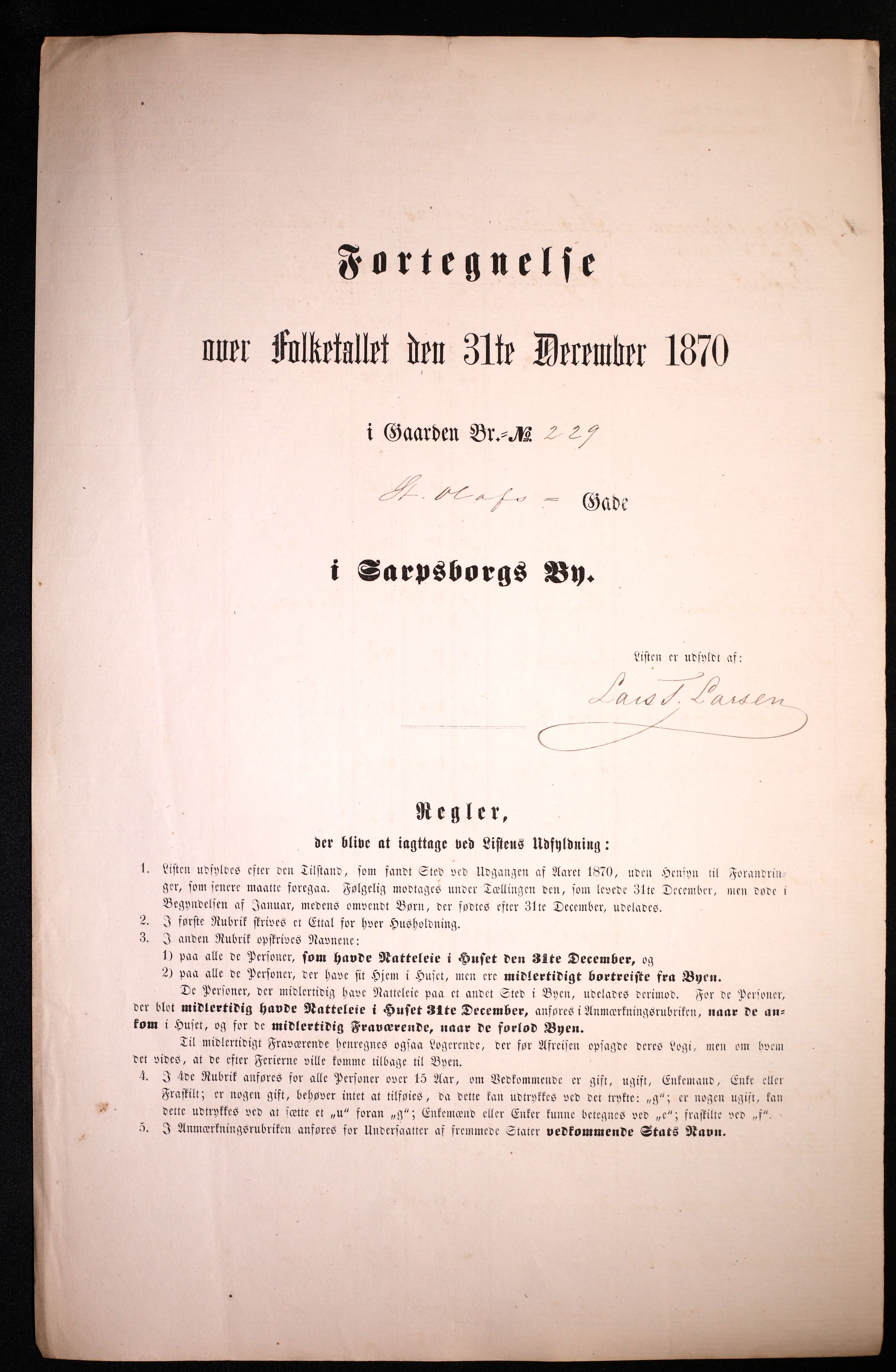 RA, 1870 census for 0102 Sarpsborg, 1870, p. 155