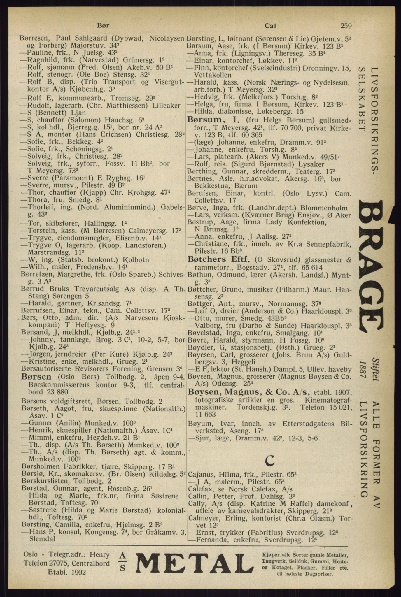Kristiania/Oslo adressebok, PUBL/-, 1933, p. 259