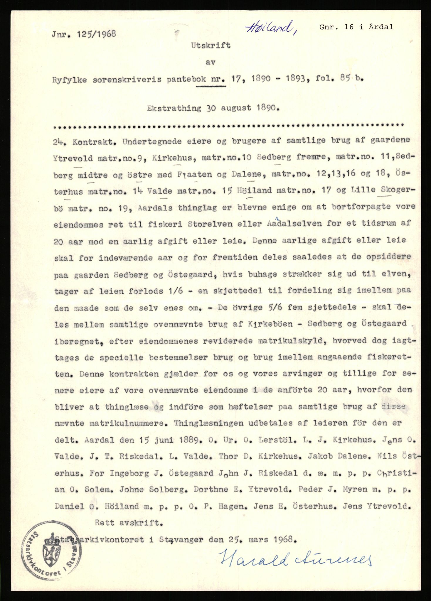 Statsarkivet i Stavanger, AV/SAST-A-101971/03/Y/Yj/L0041: Avskrifter sortert etter gårdsnavn: Hustveit i Vikedal - Høivik indre, 1750-1930, p. 581