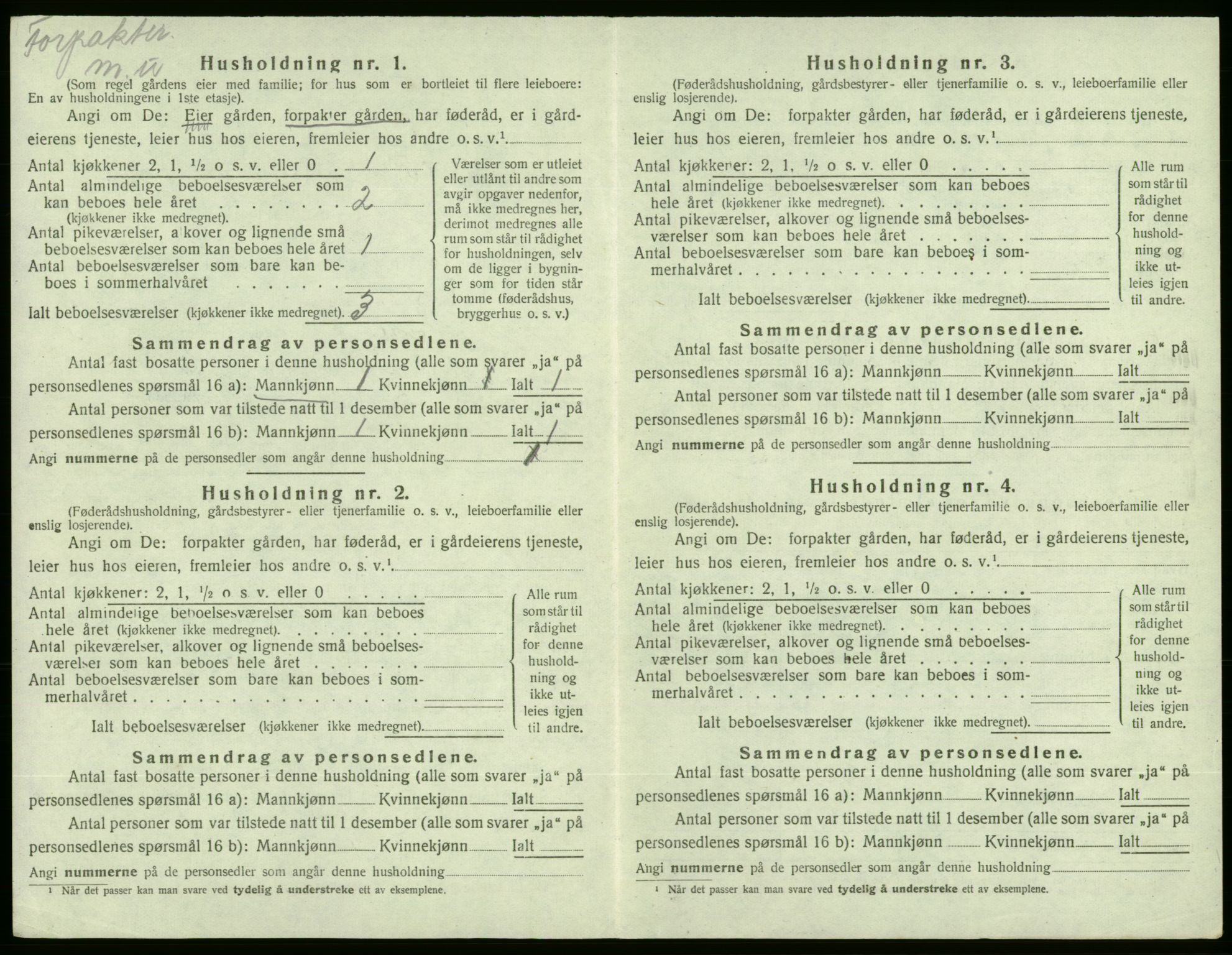 SAB, 1920 census for Etne, 1920, p. 210