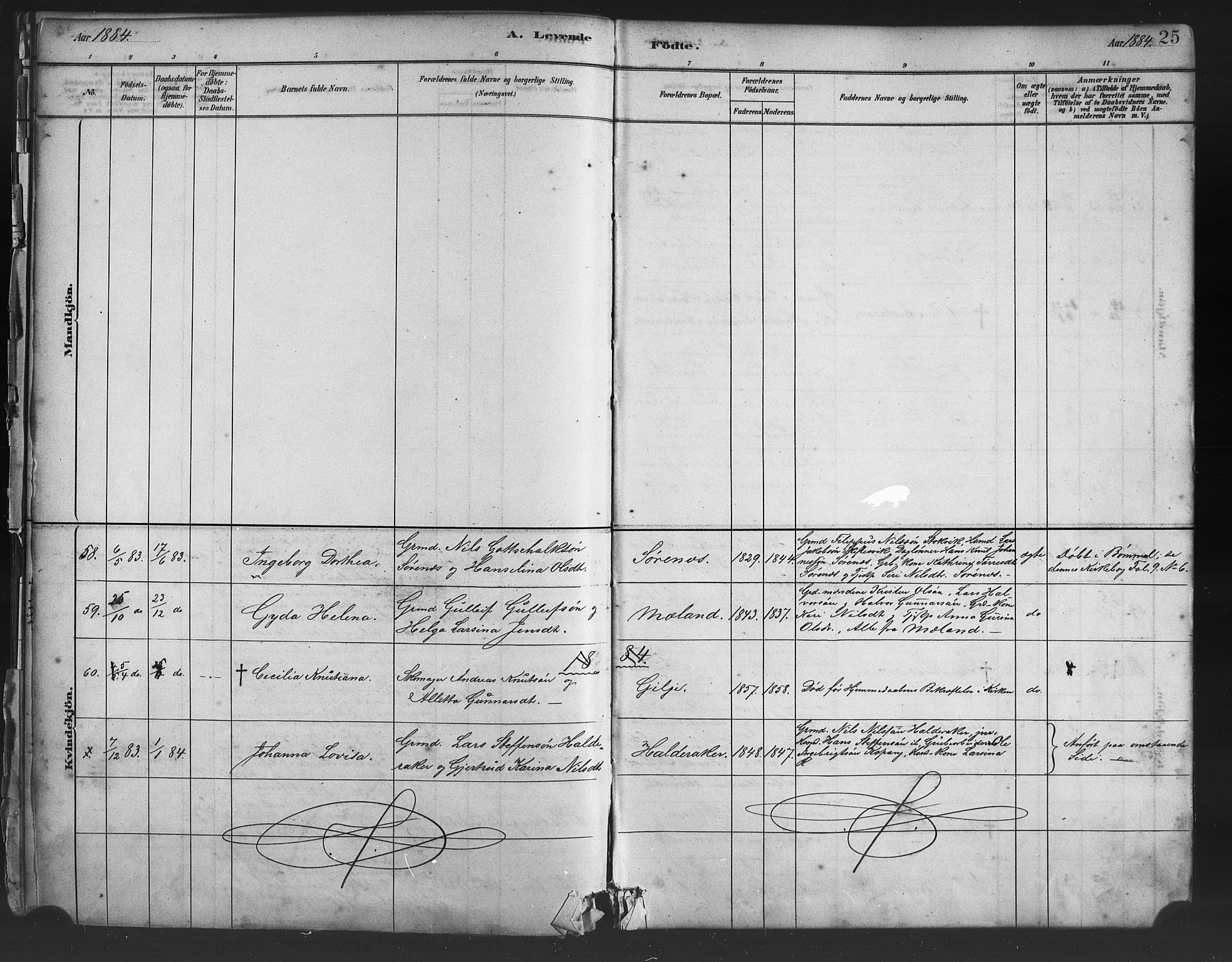 Finnås sokneprestembete, SAB/A-99925/H/Ha/Haa/Haac/L0001: Parish register (official) no. C 1, 1881-1894, p. 25
