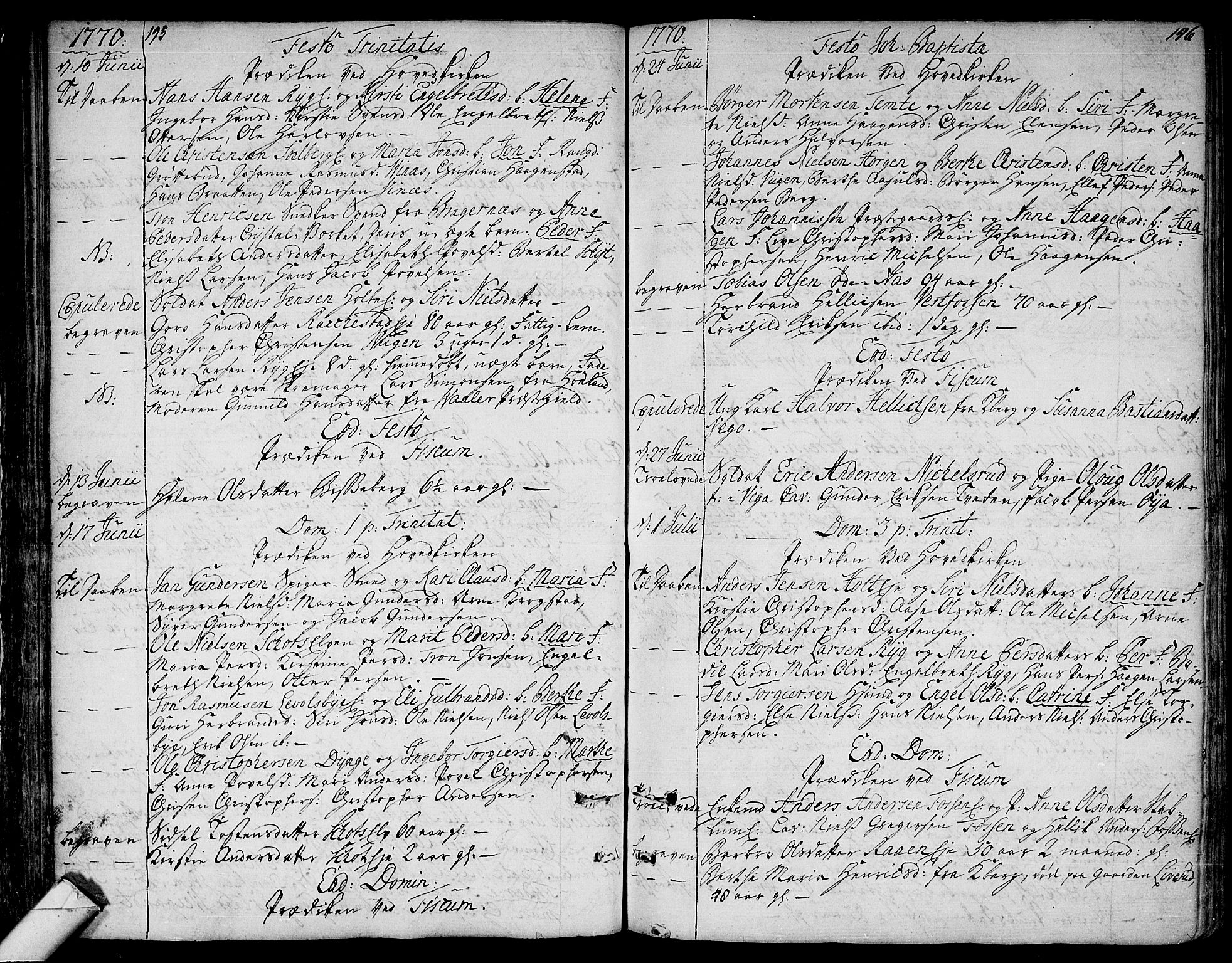 Eiker kirkebøker, SAKO/A-4/F/Fa/L0008: Parish register (official) no. I 8, 1764-1788, p. 195-196