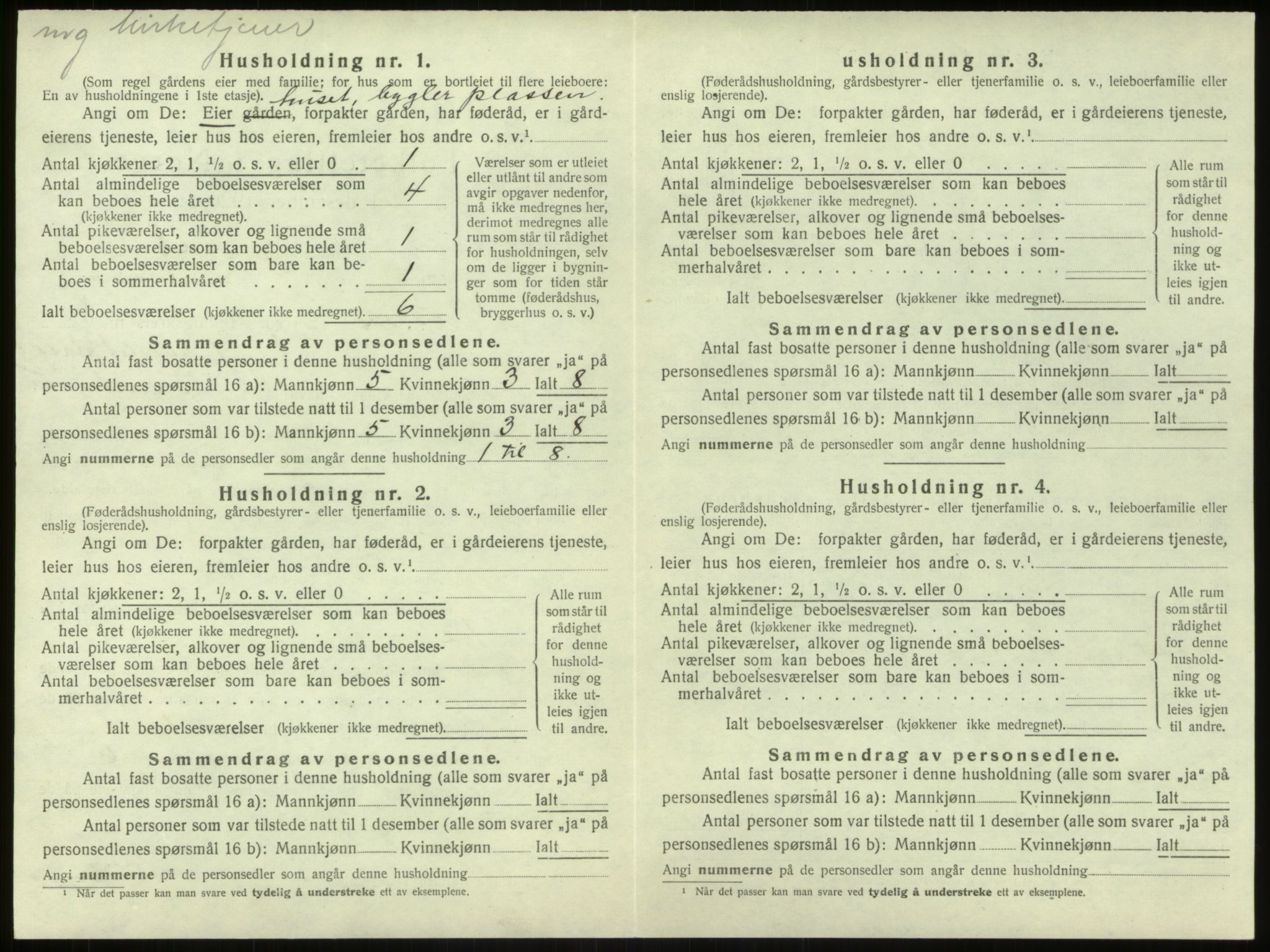 SAB, 1920 census for Hamre, 1920, p. 700