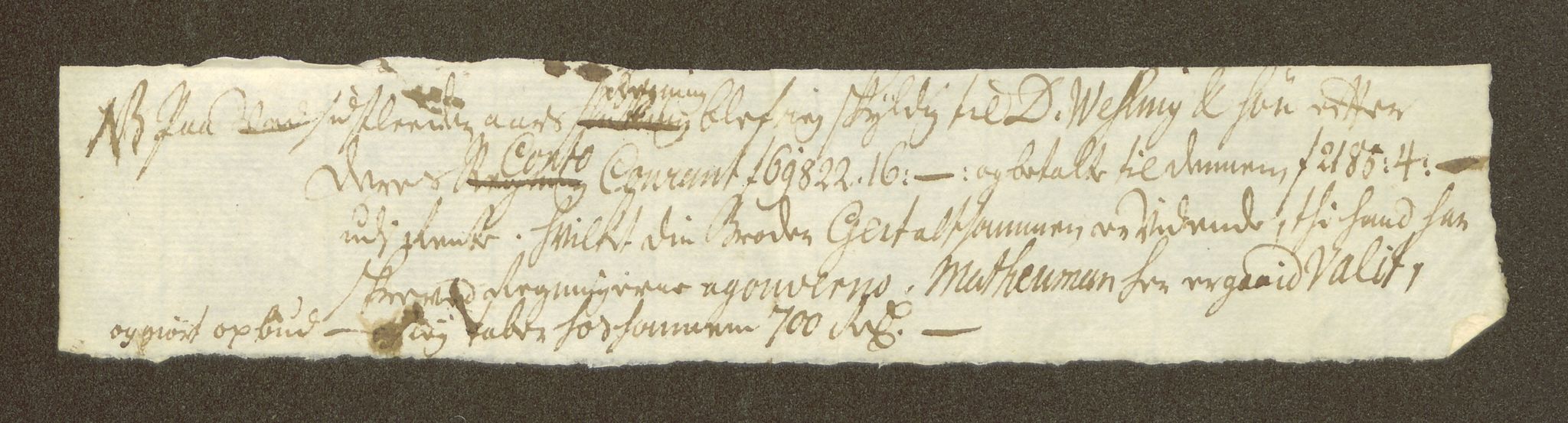 Horneman, AV/SAT-PA-0236/G/L0128: Familiebrev og dokumenter: Hans Hornemans brev hjem under utenlandsopphold 1714-15, brev til konen 1729-42, brev til og fra sønnene 1739-1746 m.m, 1714-1747, p. 5