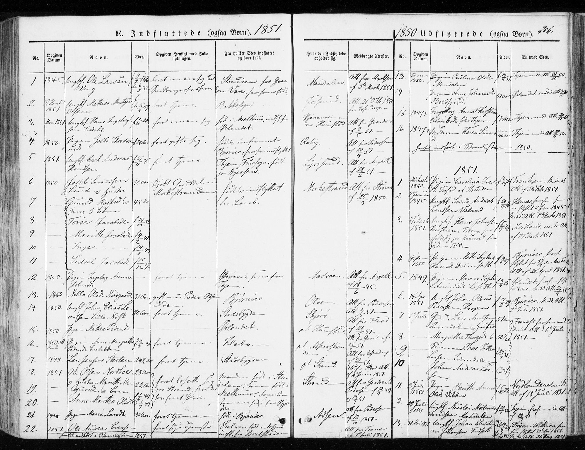 Ministerialprotokoller, klokkerbøker og fødselsregistre - Sør-Trøndelag, SAT/A-1456/655/L0677: Parish register (official) no. 655A06, 1847-1860, p. 206