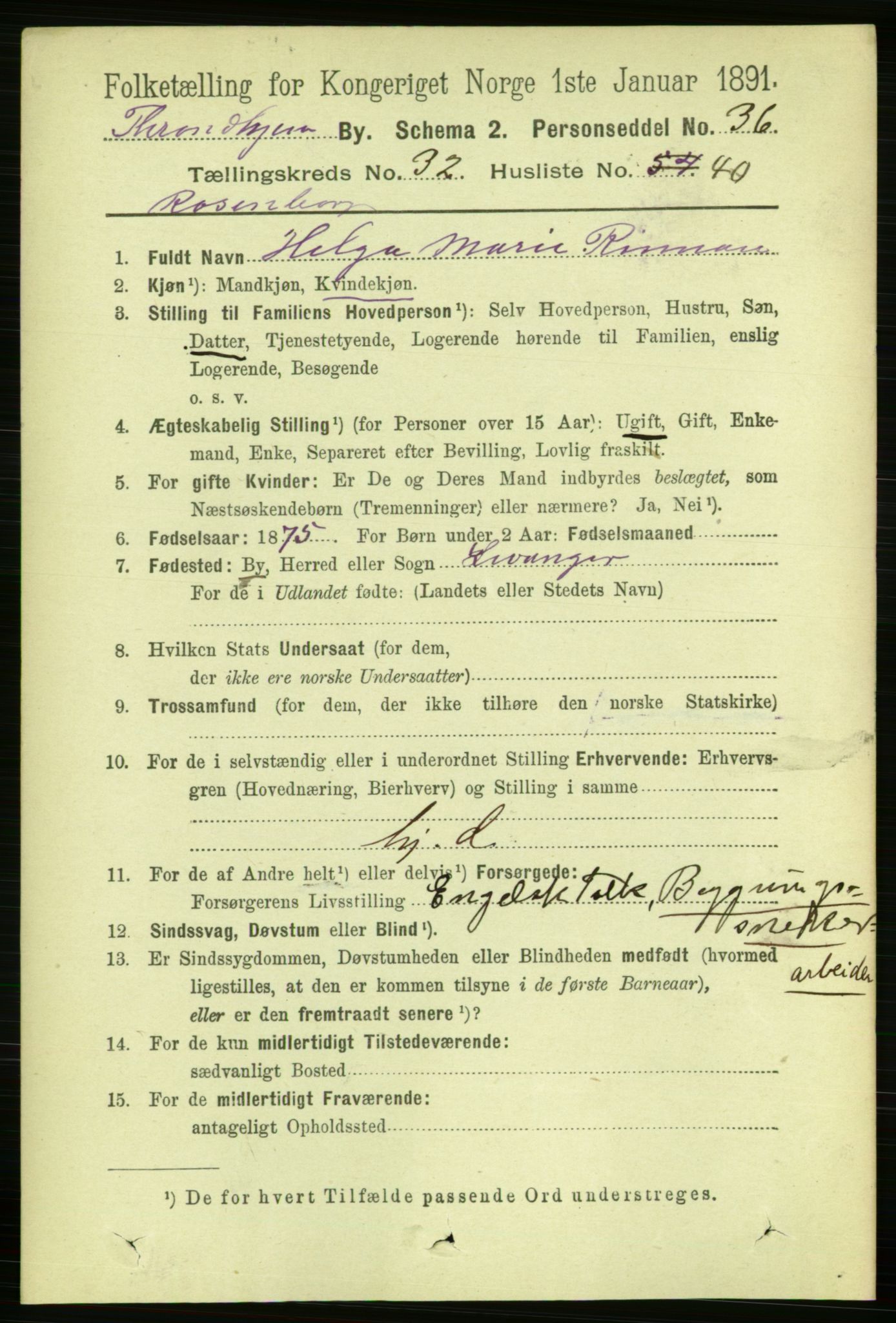 RA, 1891 census for 1601 Trondheim, 1891, p. 24501