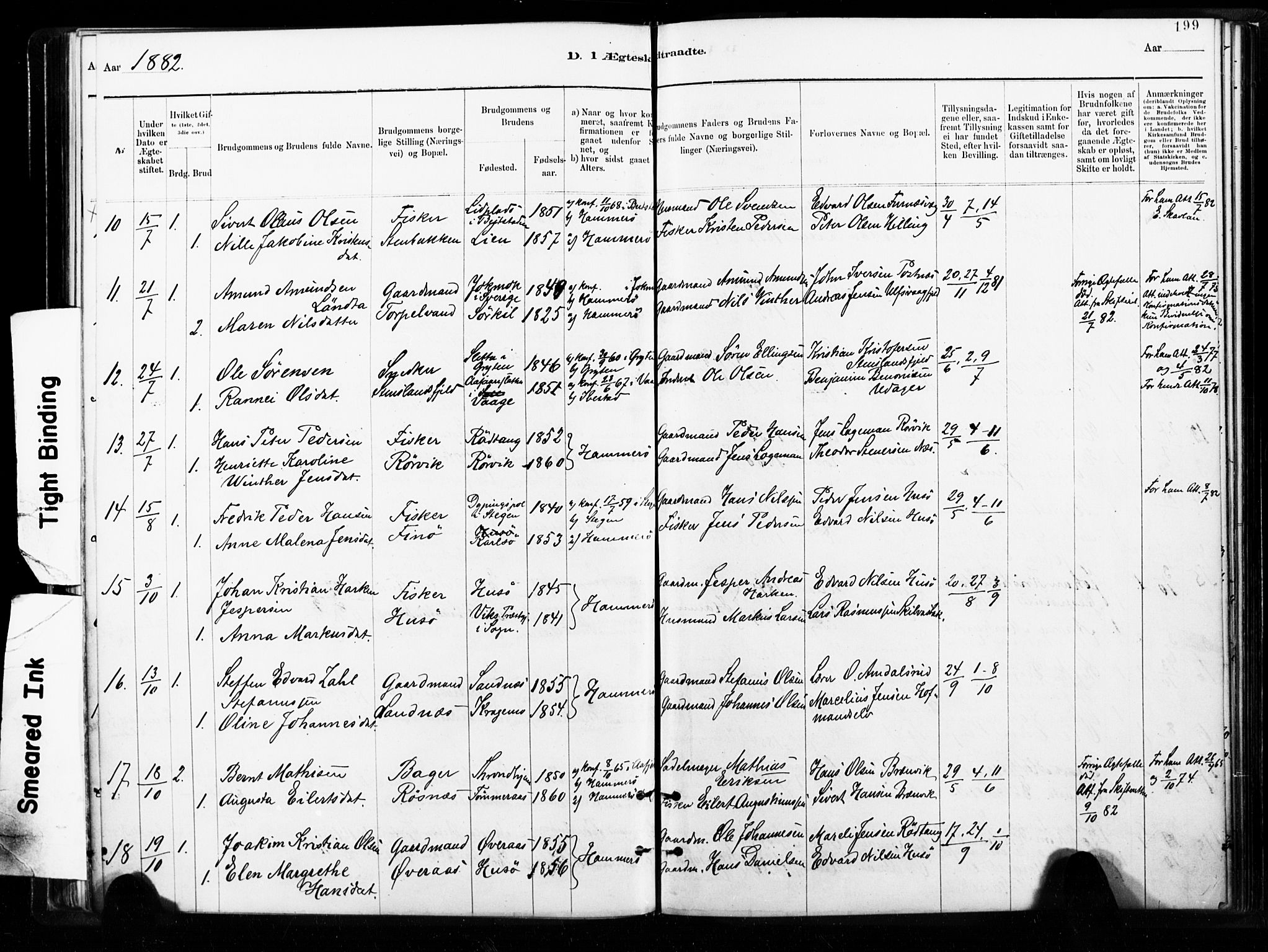 Ministerialprotokoller, klokkerbøker og fødselsregistre - Nordland, SAT/A-1459/859/L0846: Parish register (official) no. 859A06, 1878-1889, p. 199