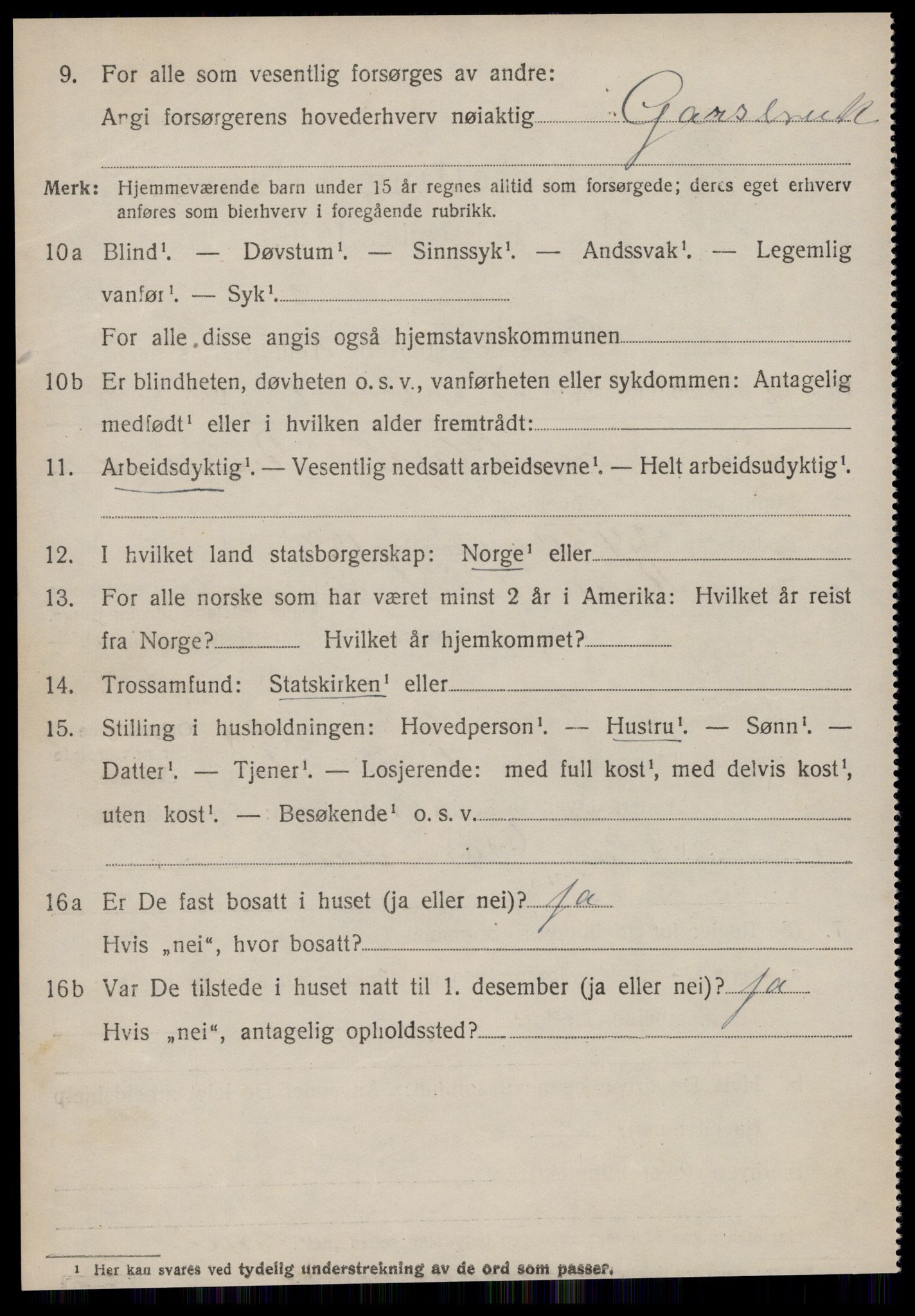 SAT, 1920 census for Sande (MR), 1920, p. 4891