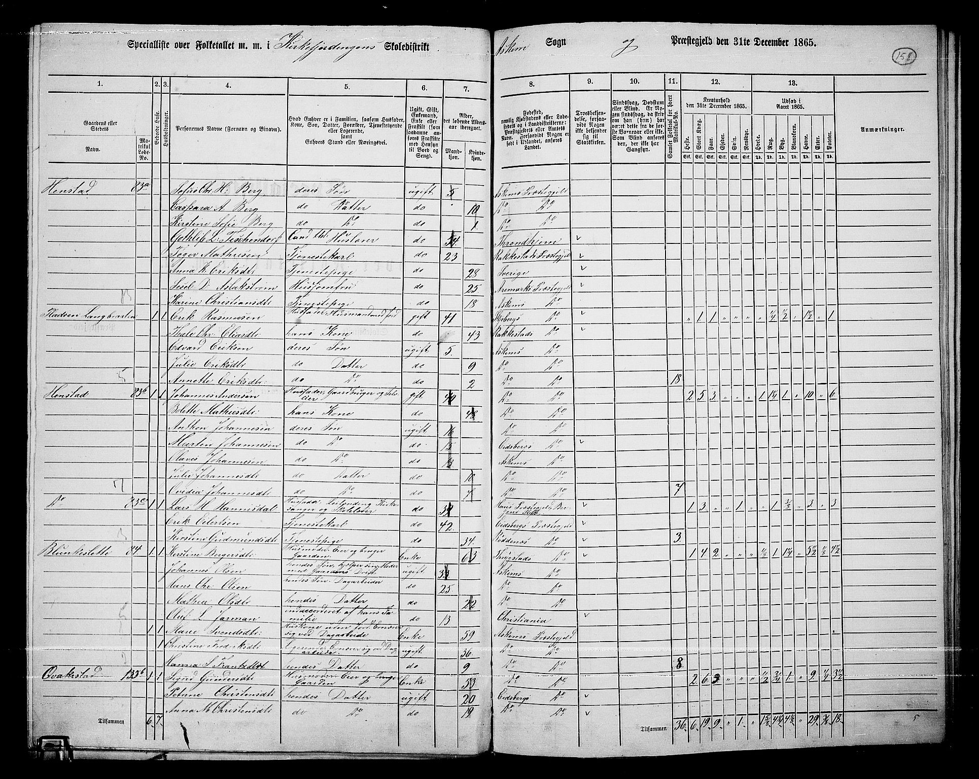 RA, 1865 census for Askim, 1865, p. 21