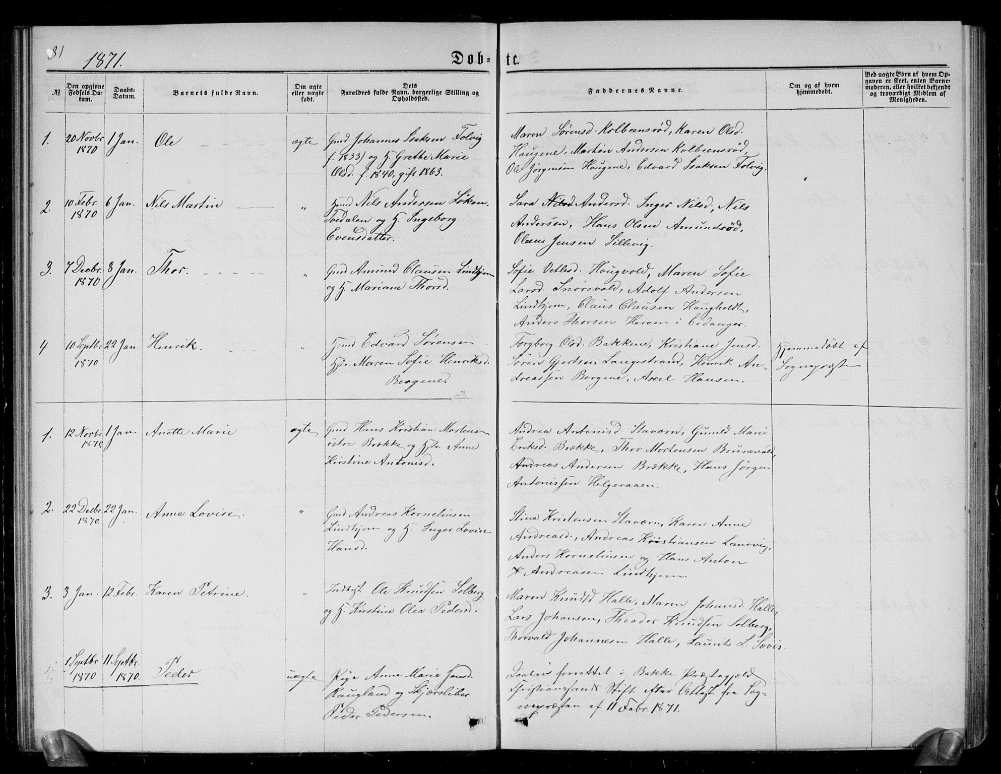 Brunlanes kirkebøker, SAKO/A-342/G/Ga/L0002: Parish register (copy) no. I 2, 1866-1876, p. 31