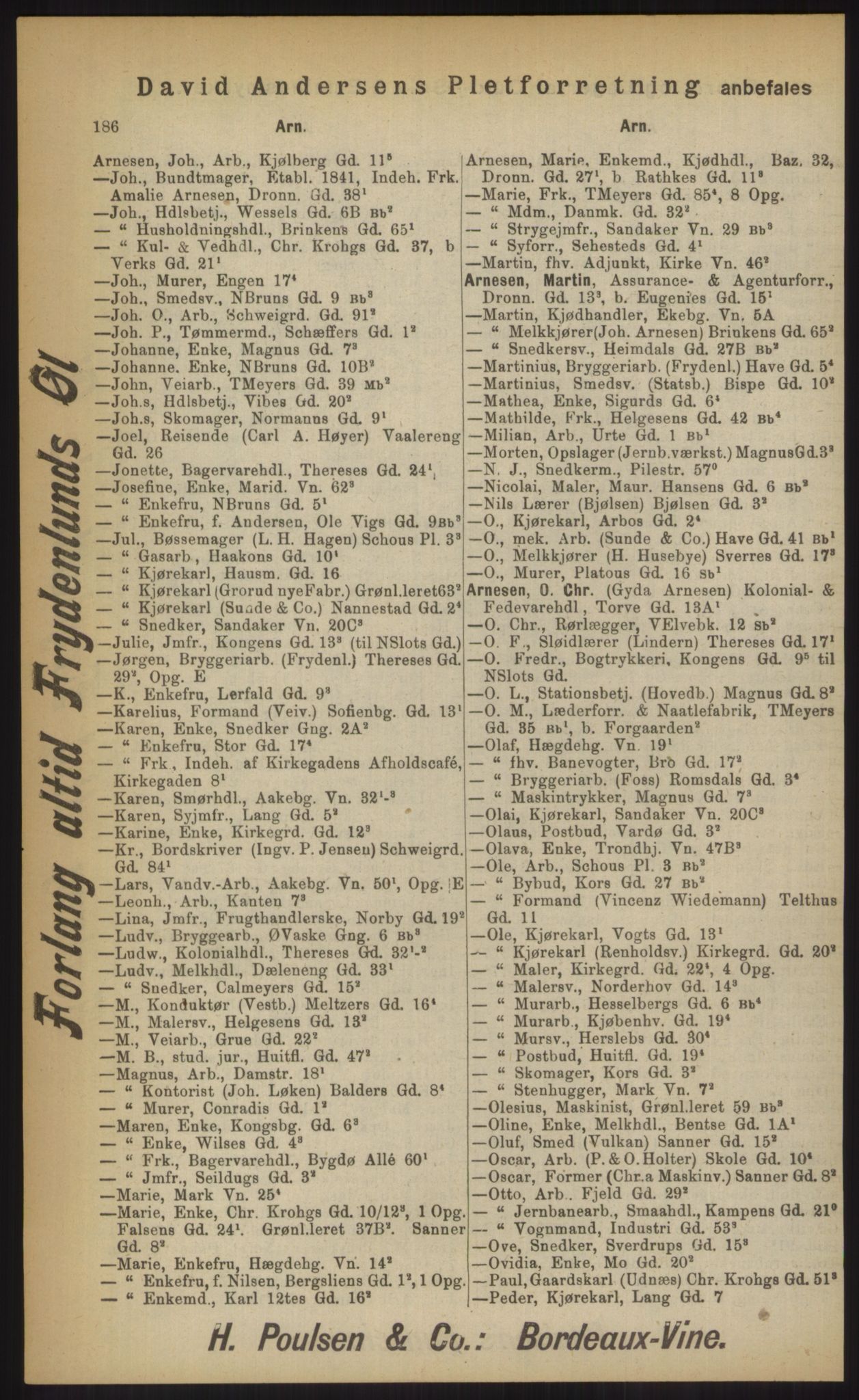 Kristiania/Oslo adressebok, PUBL/-, 1903, p. 186